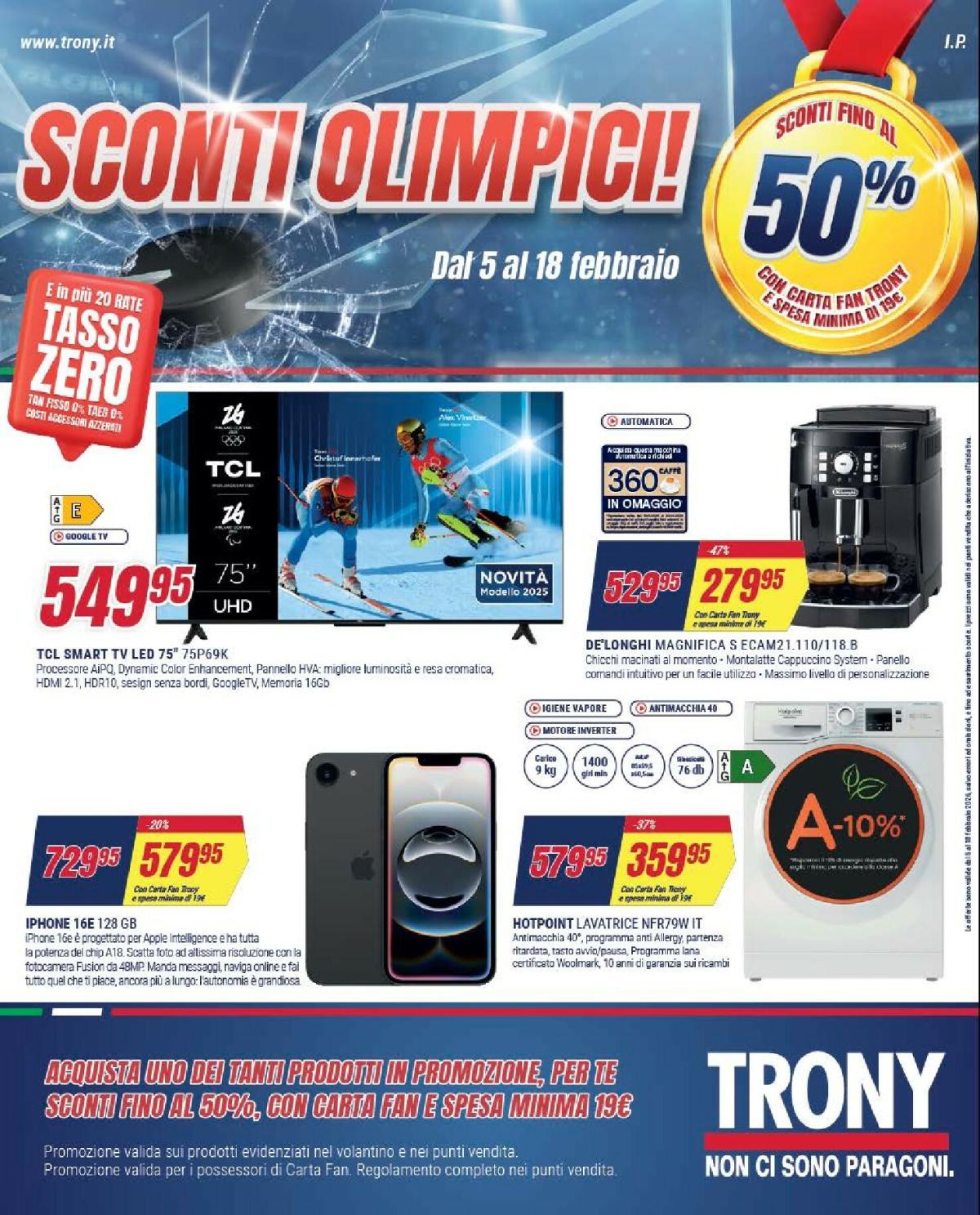 Volantino Trony valido dal 05/02/2026 al 18/02/2026