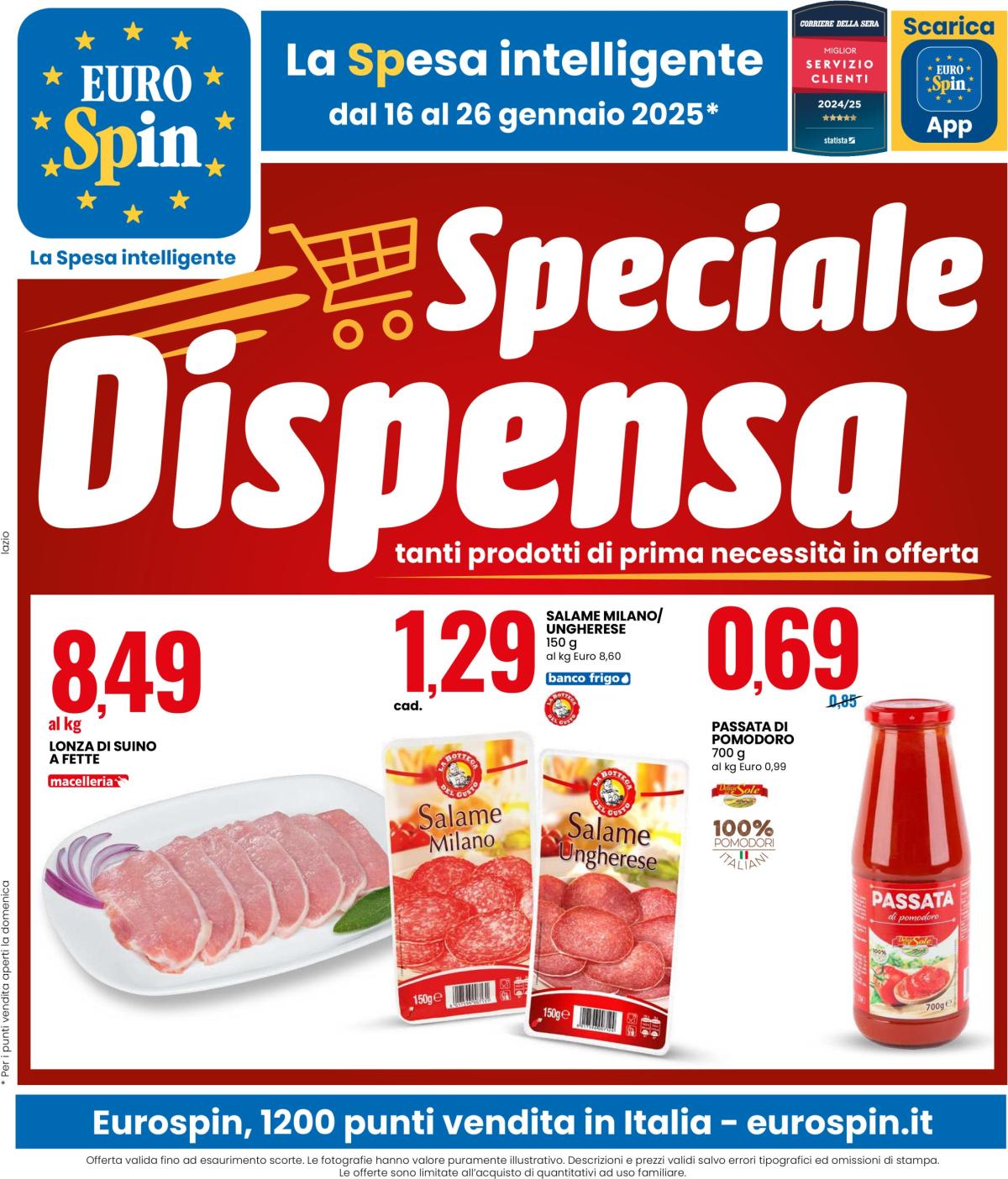 Volantino Eurospin valido dal 16/01 al 26/01