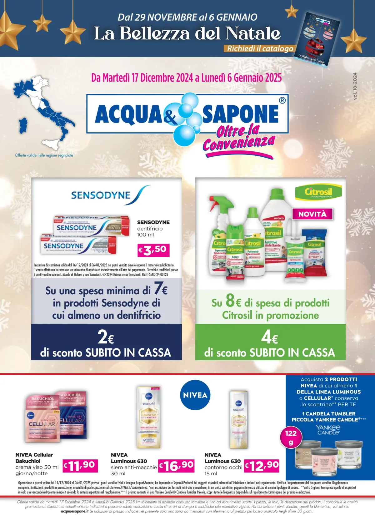 Volantino Acqua e Sapone valido dal 17/12 al 06/01