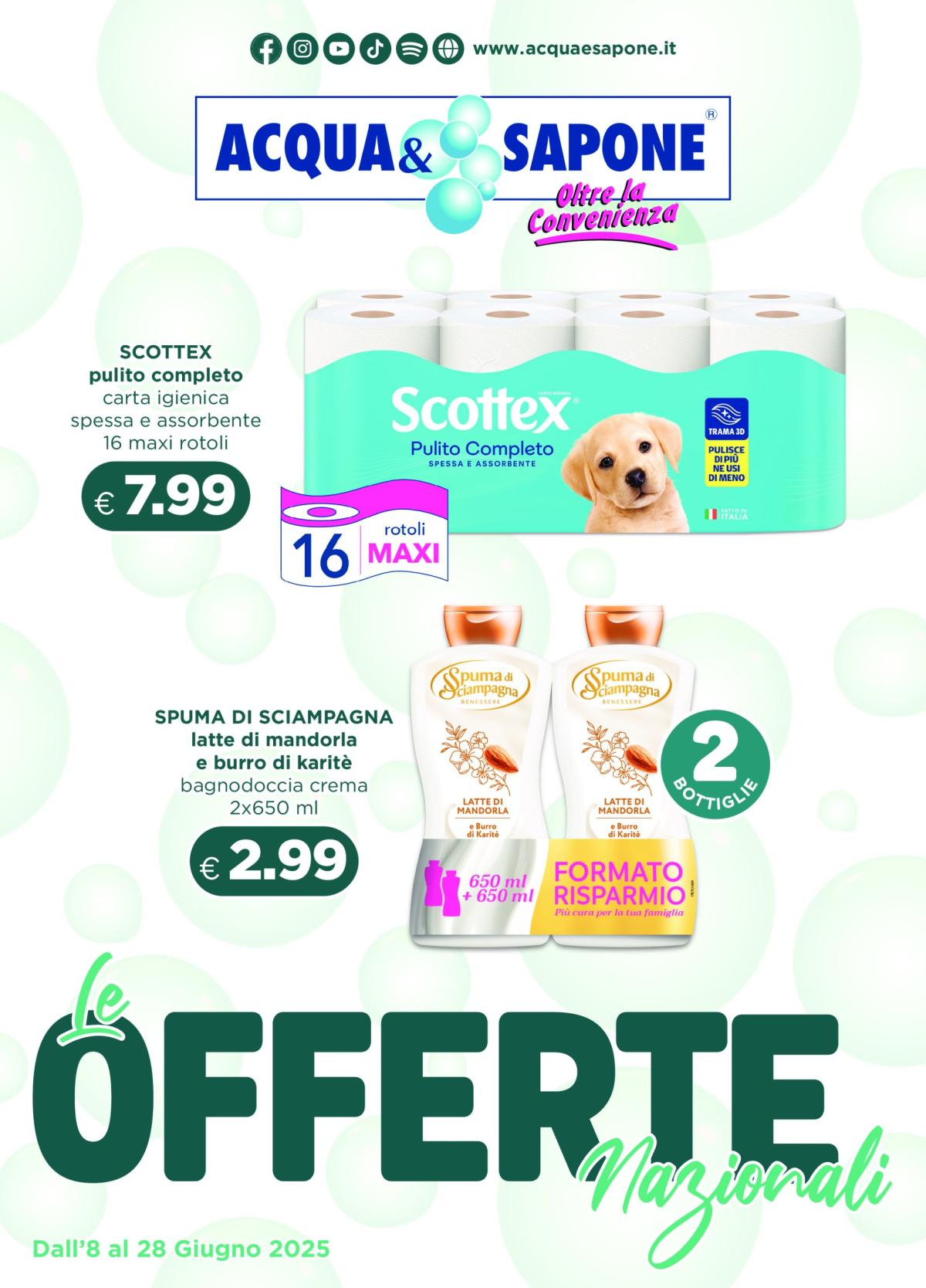 Volantino Acqua e Sapone - Oferte Nazionali valido dal 08/06 al 28/06