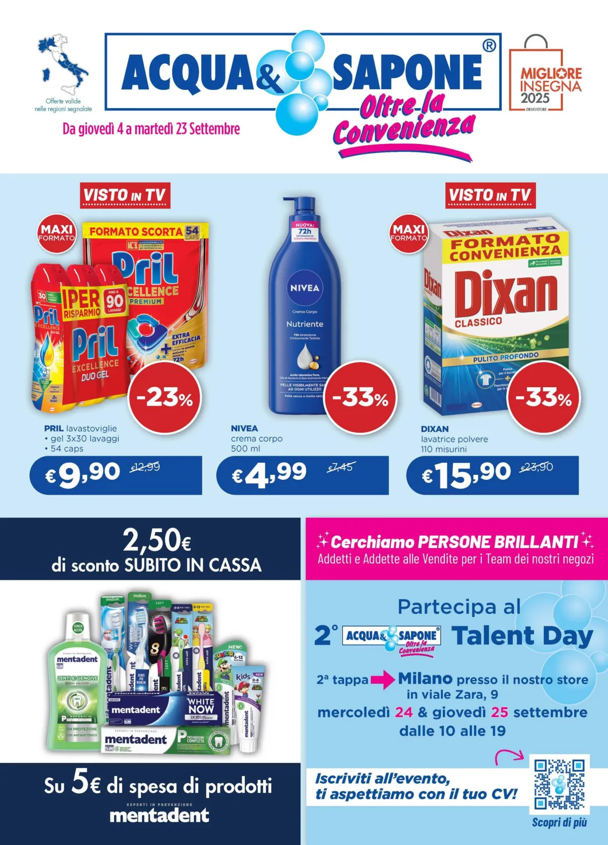 Volantino Acqua e Sapone valido dal 04/09 al 23/09