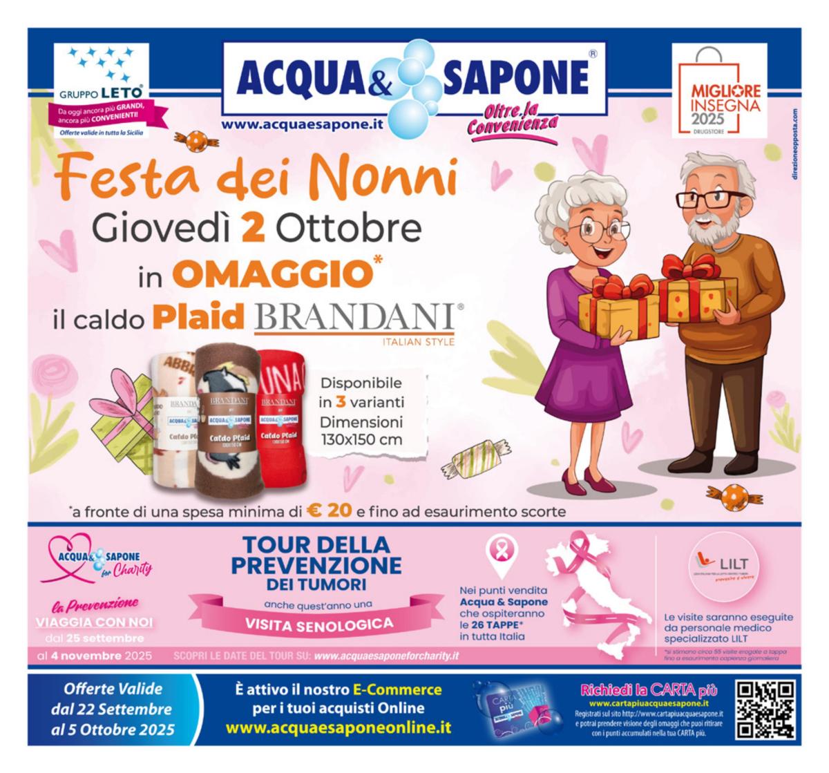 Volantino Acqua e Sapone - Festa dei Nonni valido dal 22/09 al 05/10