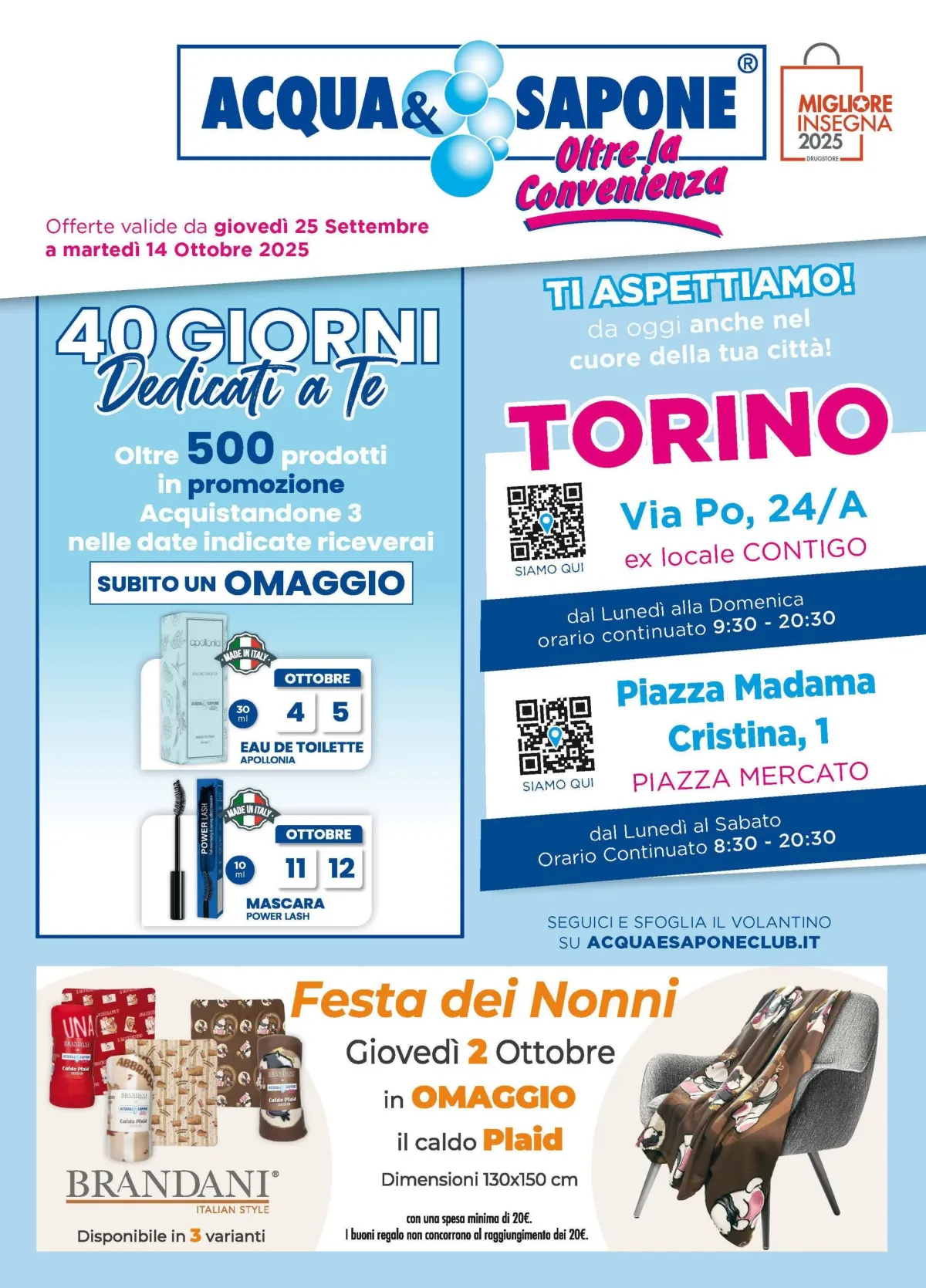 Volantino Acqua e Sapone - Torino valido dal 25/09 al 14/10