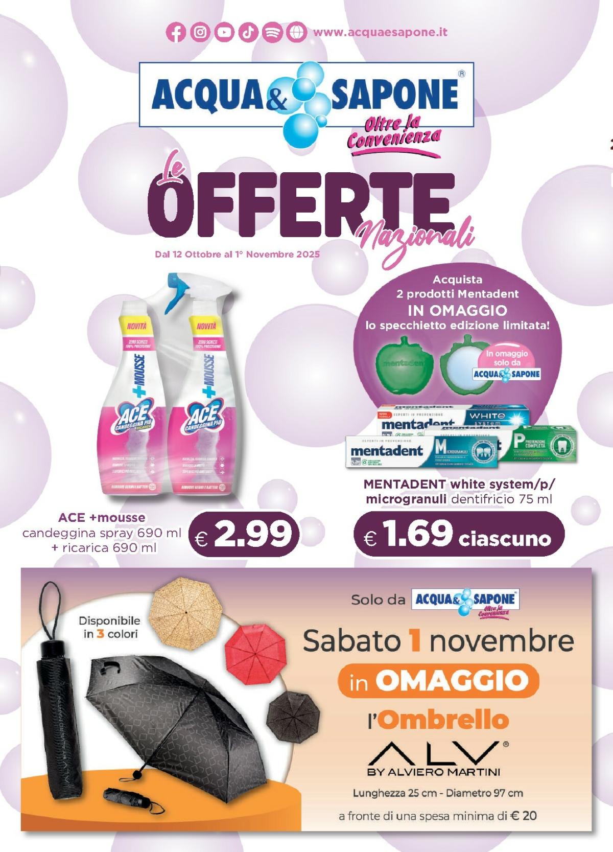 Volantino Acqua e Sapone valido dal 12/10 al 01/11