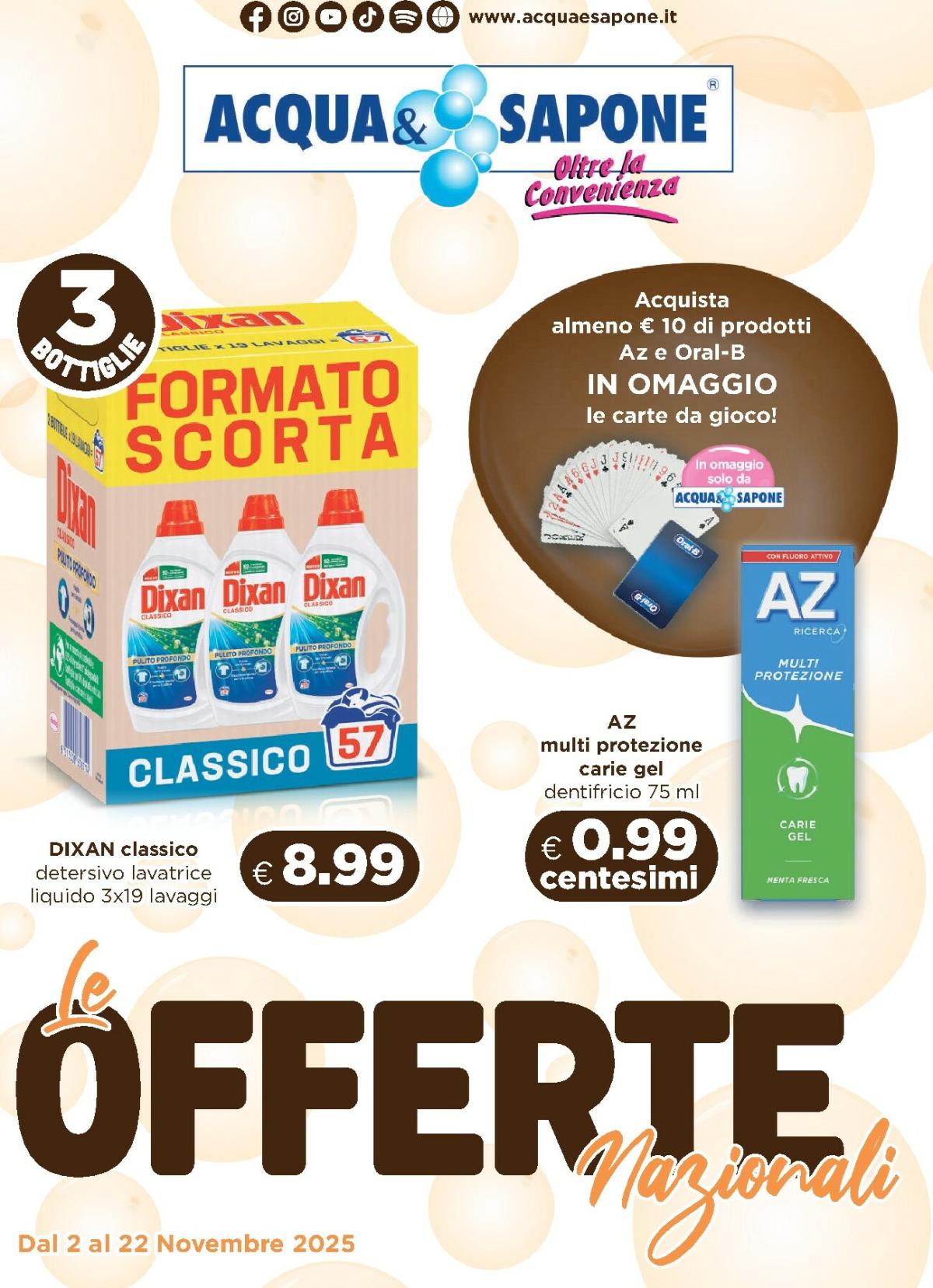 Volantino Acqua e Sapone valido dal 02/11 al 22/11