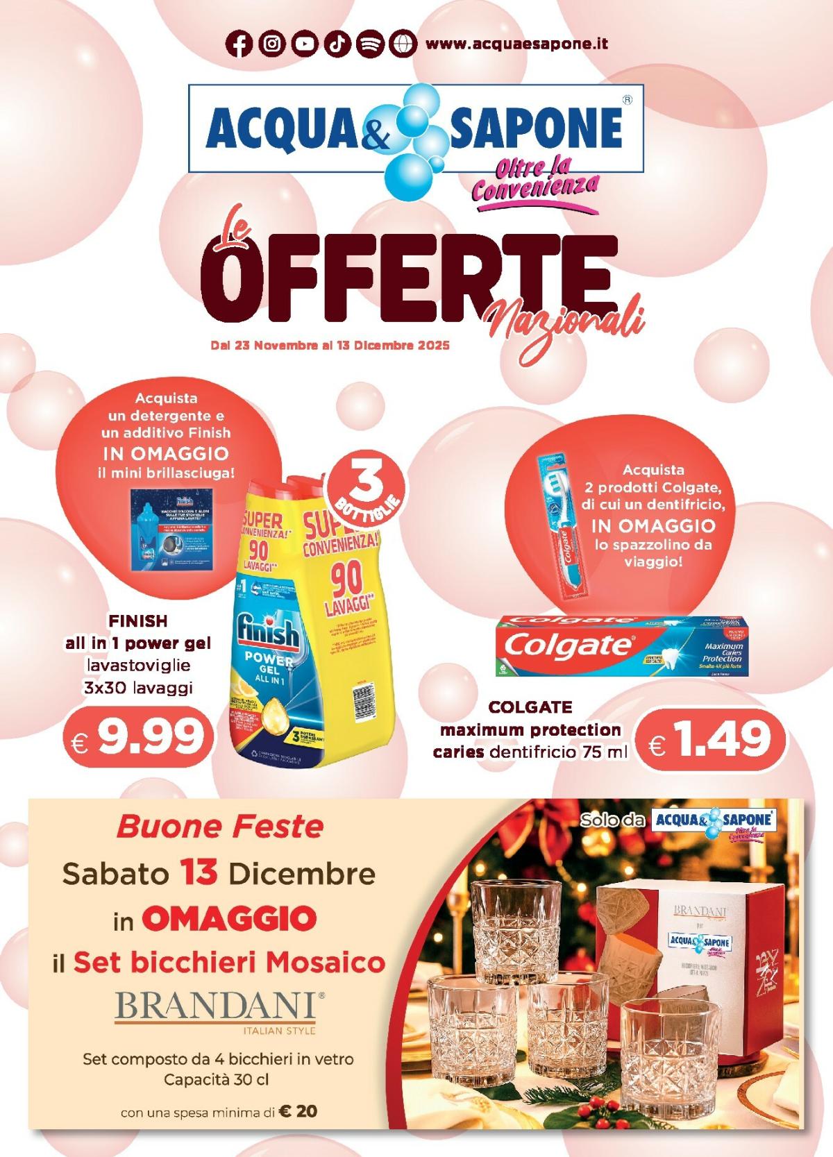 Volantino Acqua e Sapone valido dal 23/11 al 13/12