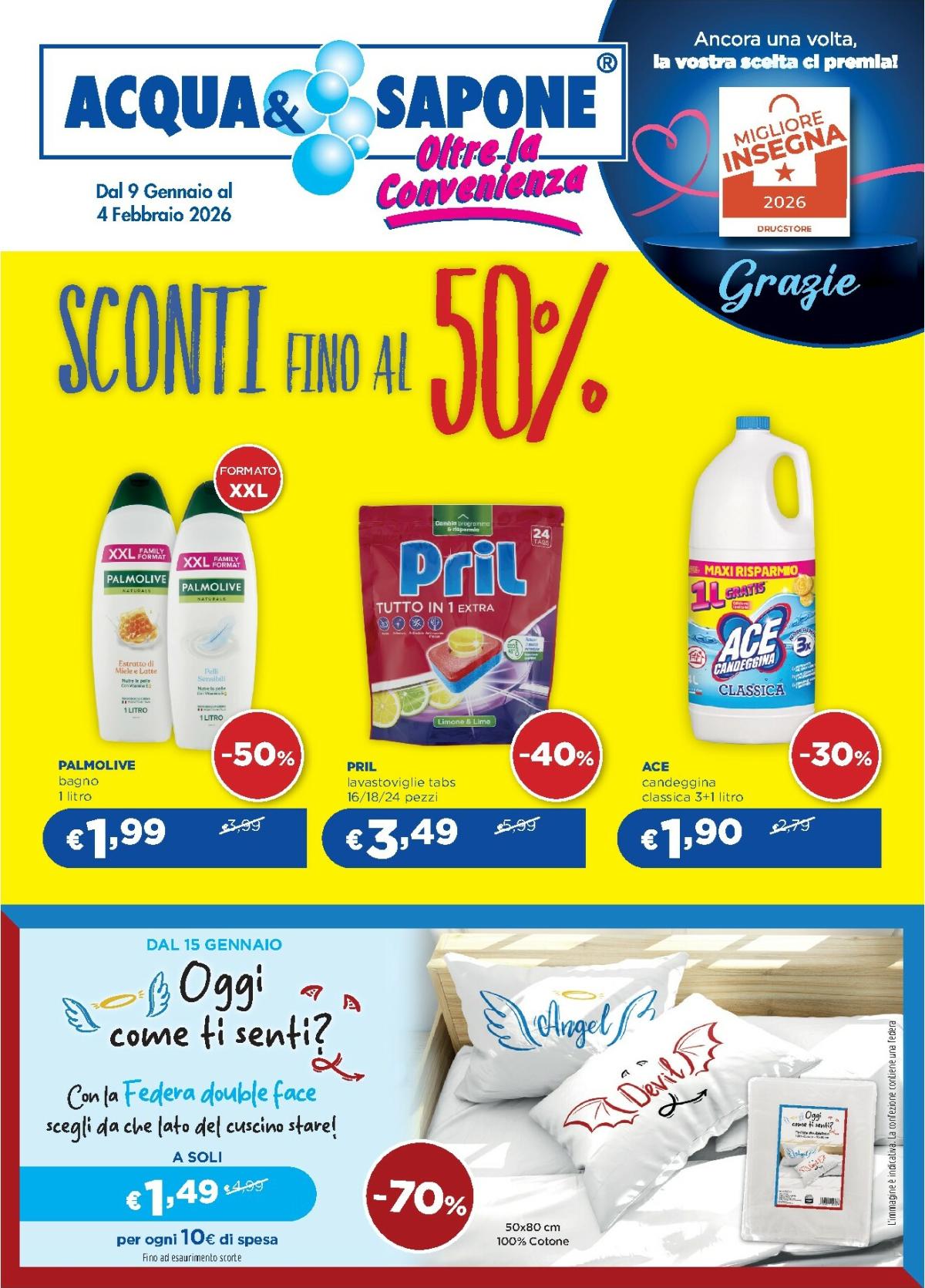 Volantino Acqua e Sapone valido dal 09/01 al 04/02