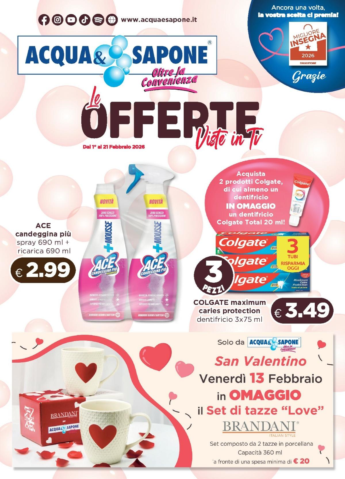 Volantino Acqua e Sapone valido dal 01/02/2026 al 21/02/2026