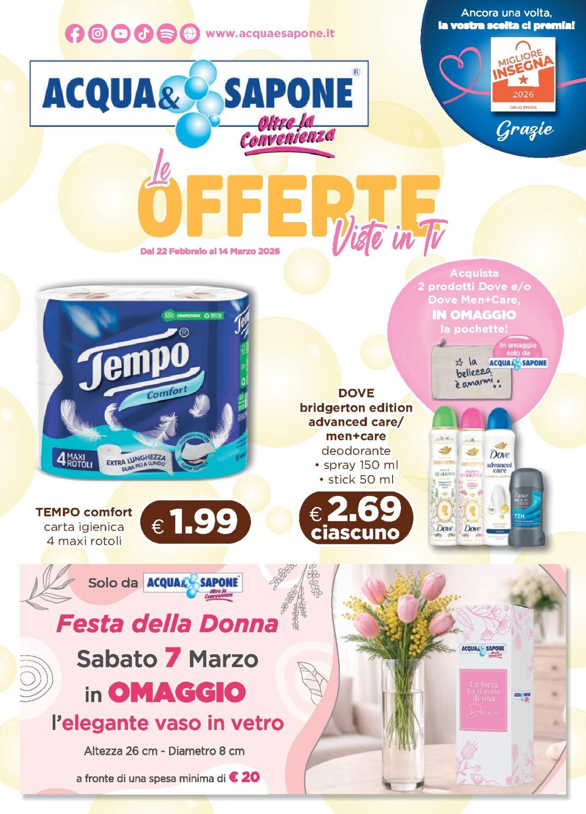 Volantino Acqua e Sapone valido dal 22/02/2026 al 14/03/2026