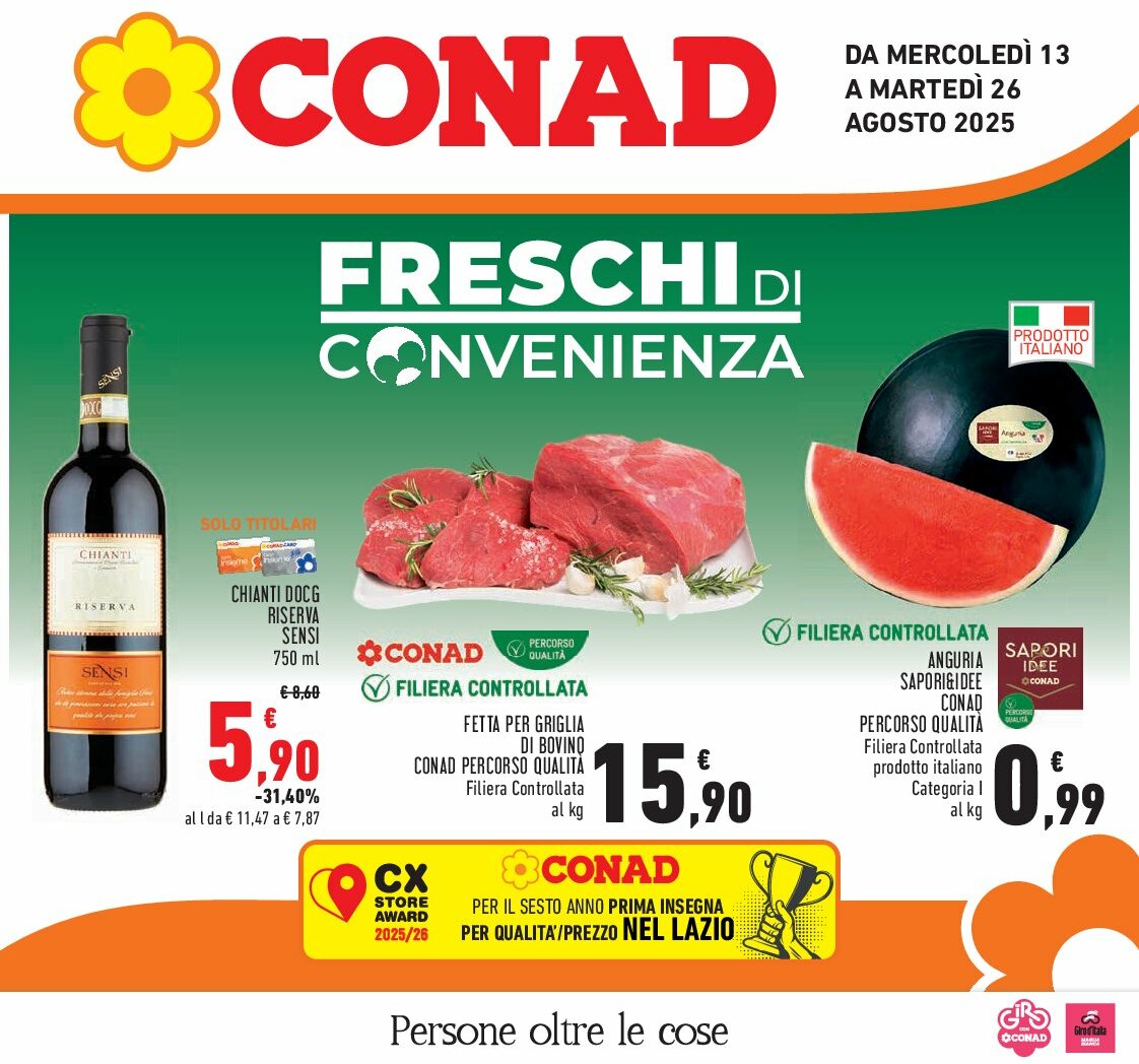 Volantino Conad valido dal 13/08 al 26/08