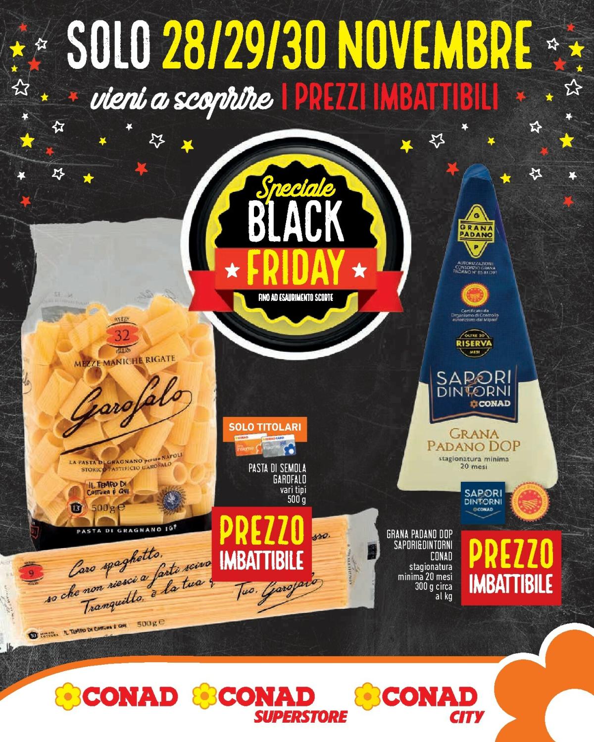 Volantino Conad - Black Friday valido dal 28/11 al 30/11