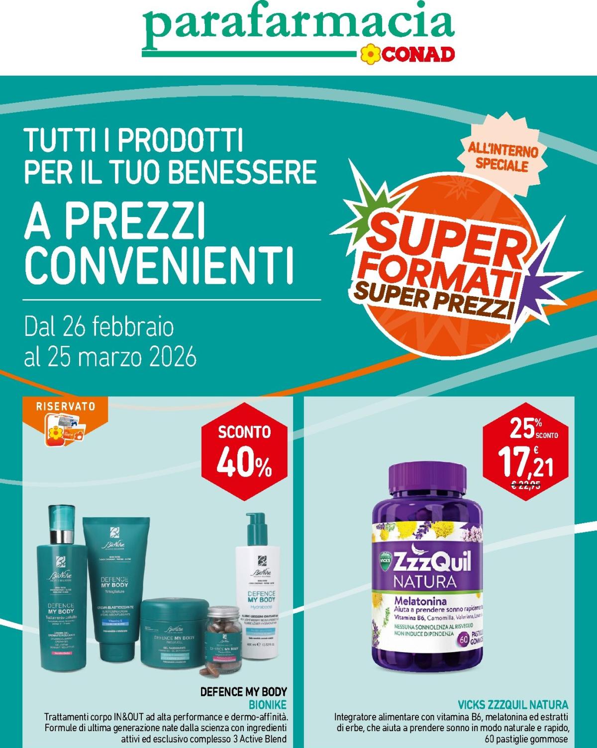 Volantino Conad - Parafarmacia valido dal 26/02/2026 al 25/03/2026
