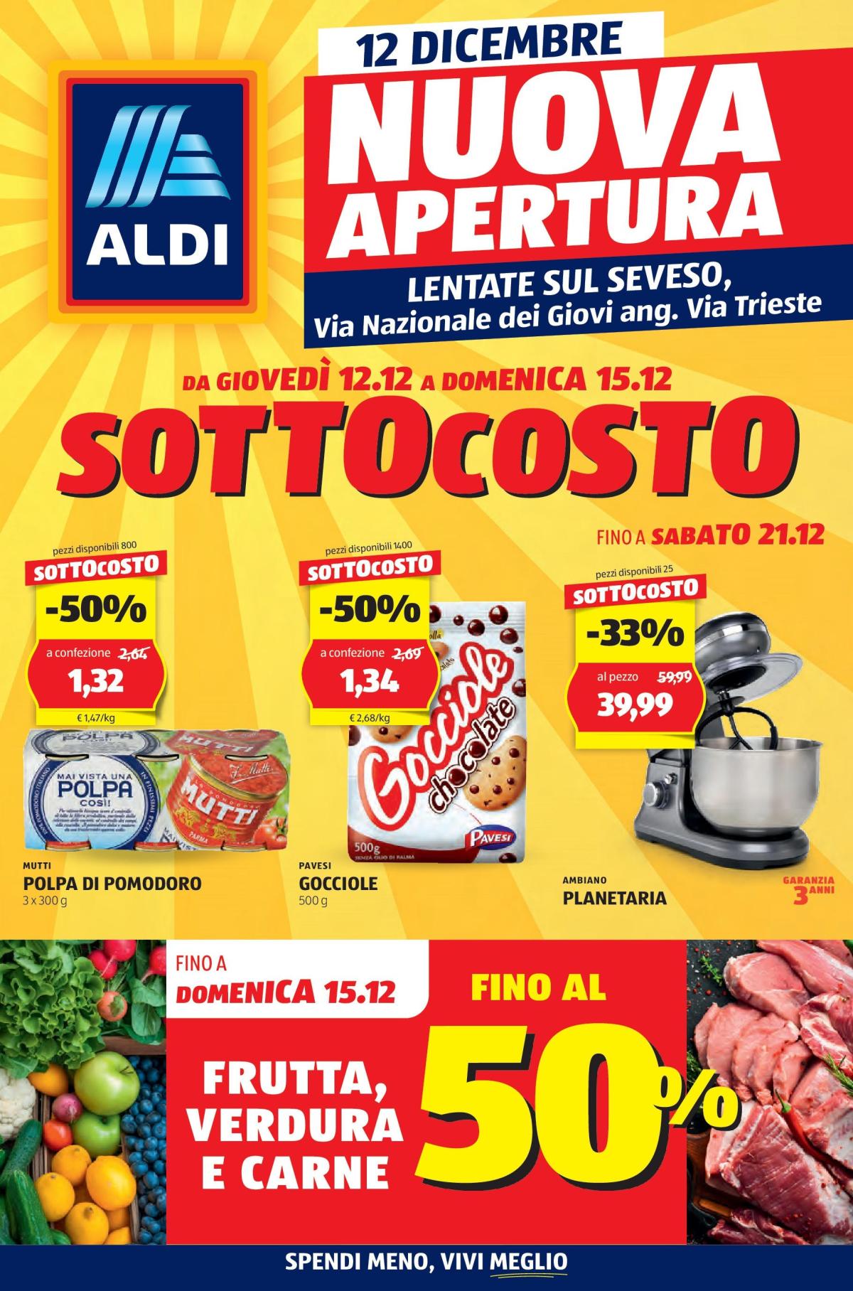 Volantino ALDI - Nuova apertura Trieste valido dal 12/12 al 21/12