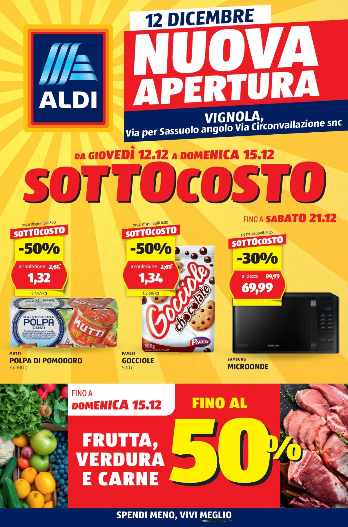 Volantino ALDI - Nuova apertura Vignola valido dal 12/12 al 21/12