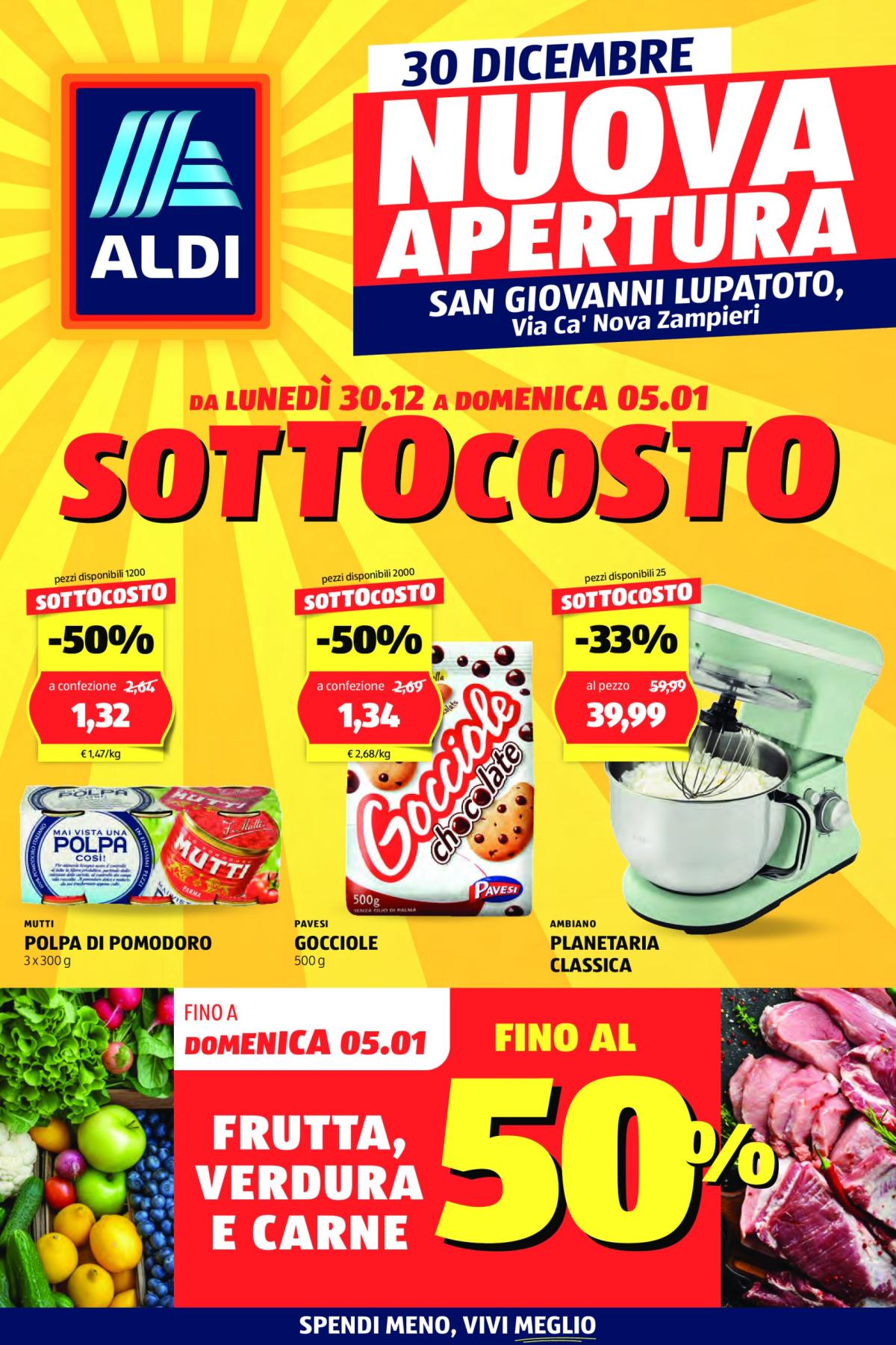 Volantino ALDI - Offerte ALDI nuova apertura San Giovanni Lupatoto valido dal 30/12 al 05/01