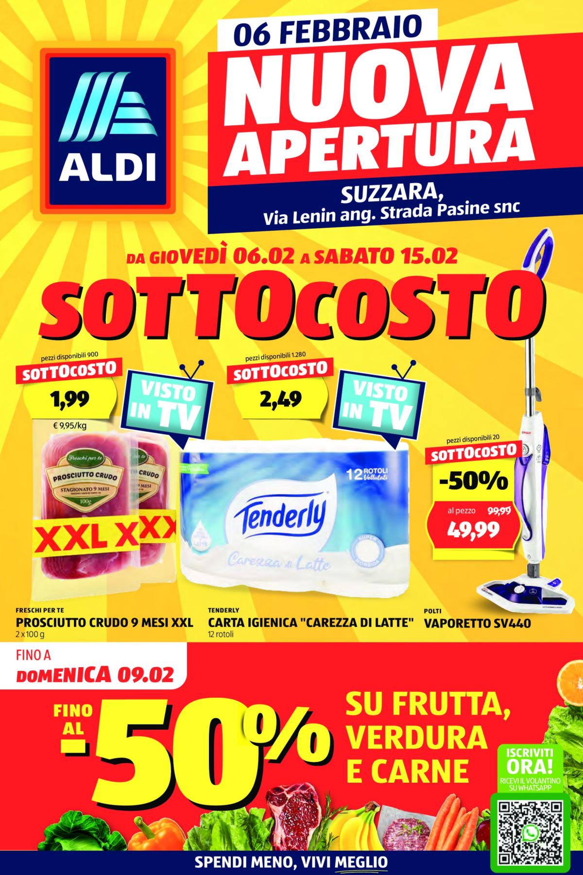 Volantino ALDI - Offerte nuova apertura Suzzara valido dal 06/02 al 15/02