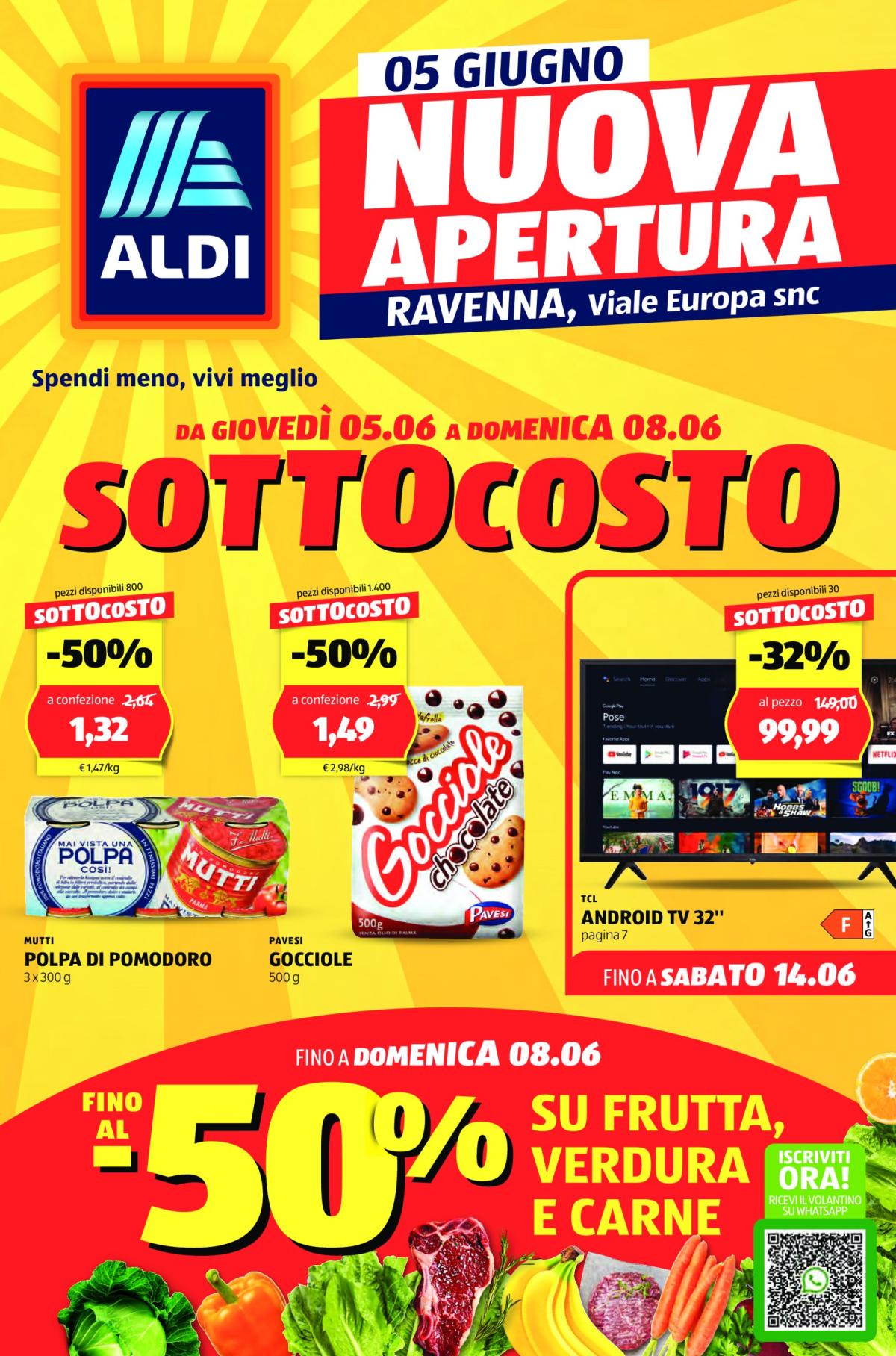 Volantino ALDI - Offerte nuova apertura Ravenna valido dal 05/06 al 14/06