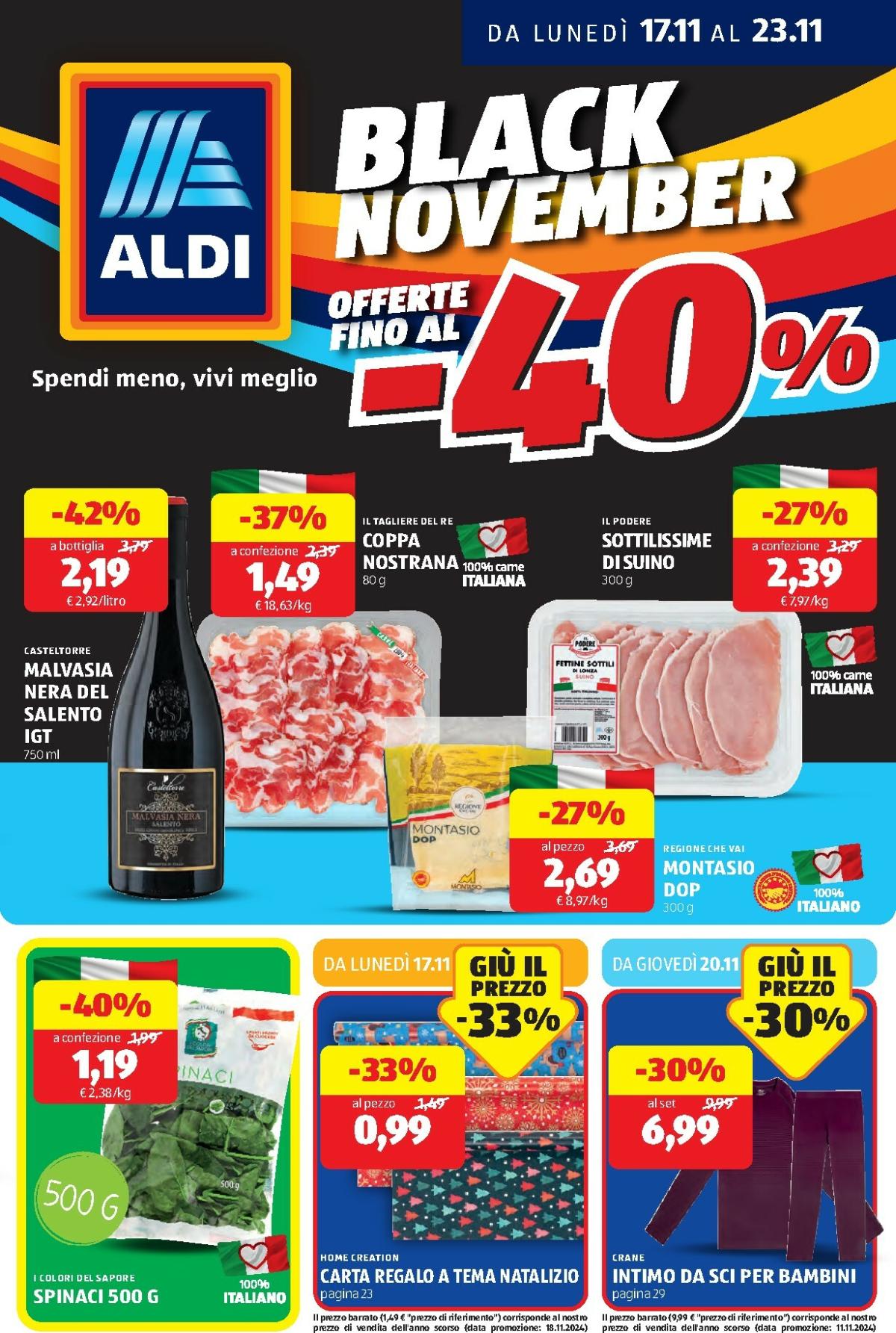 Volantino ALDI - Black November valido dal 17/11 al 23/11