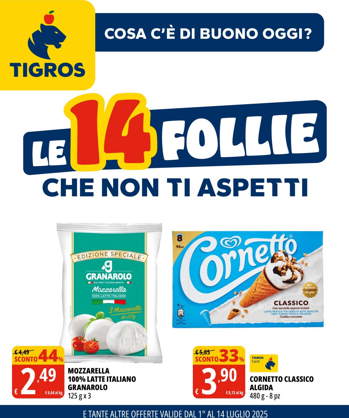 Volantino Tigros valido dal 01/07 al 14/07