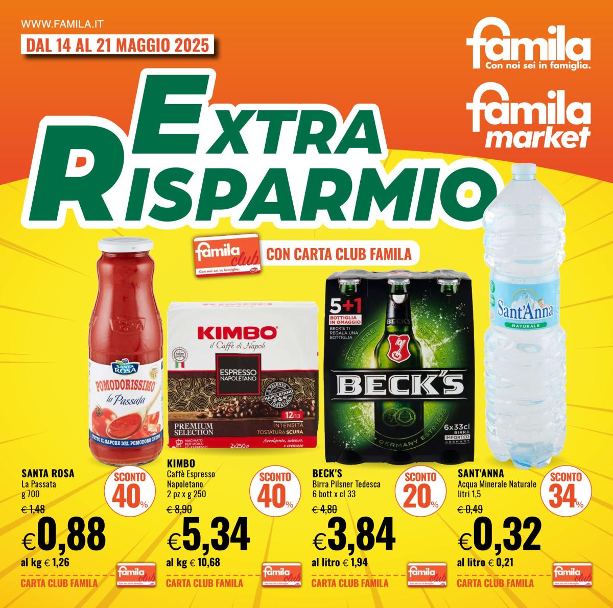 Volantino Famila - Extra Risparmio valido dal 14/05 al 21/05