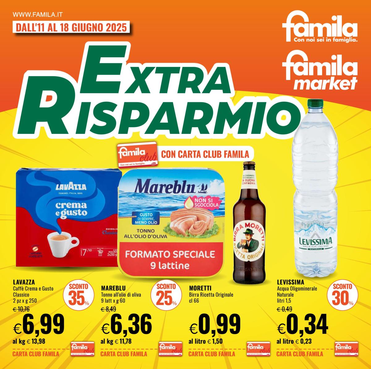 Volantino Famila - Extra Risparmio valido dal 11/06 al 18/06