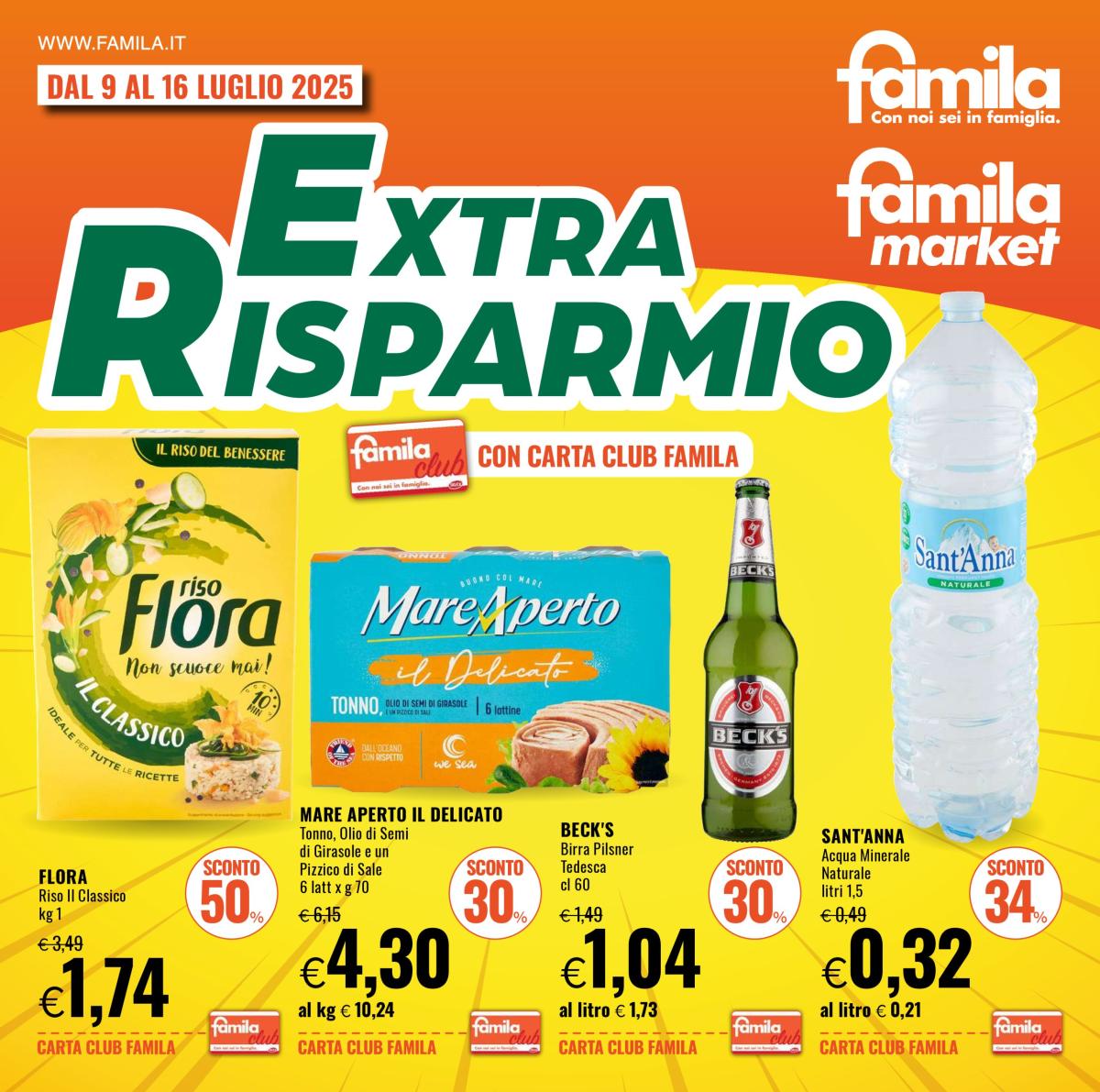 Volantino Famila - Extra Risparmio valido dal 09/07 al 16/07