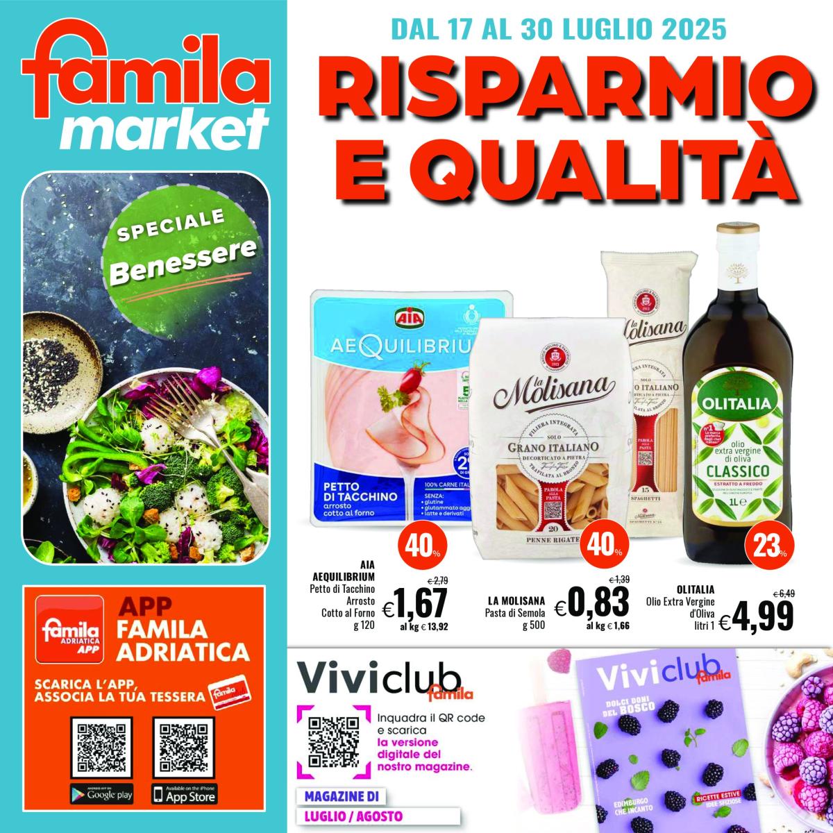 Volantino Famila market valido dal 17/07 al 30/07