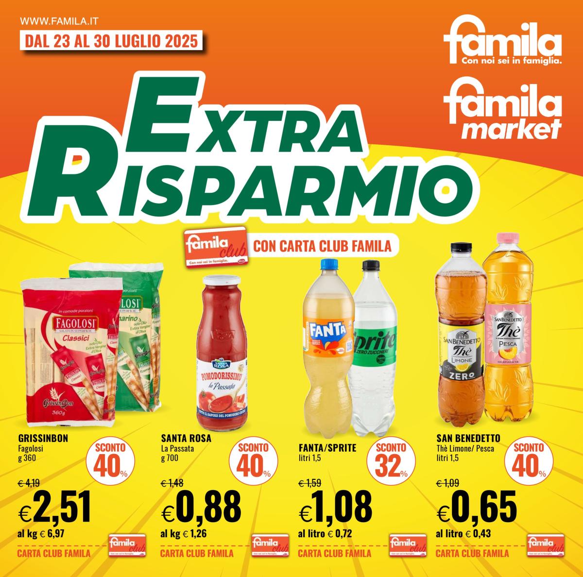 Volantino Famila - Extra Risparmio valido dal 23/07 al 30/07