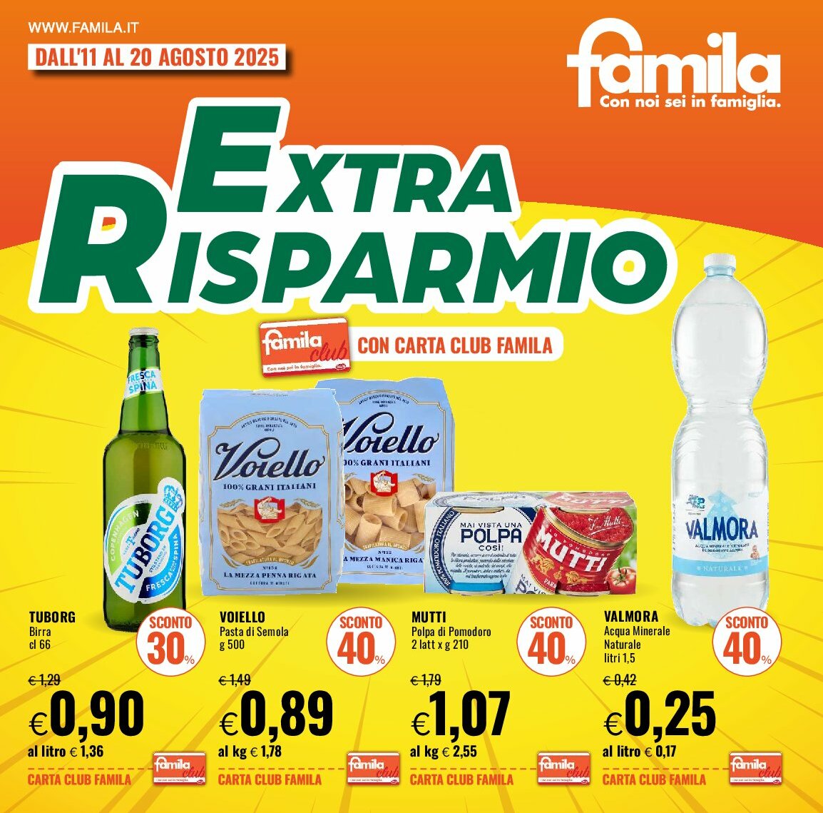 Volantino Famila - Extra Risparmio valido dal 11/08 al 20/08