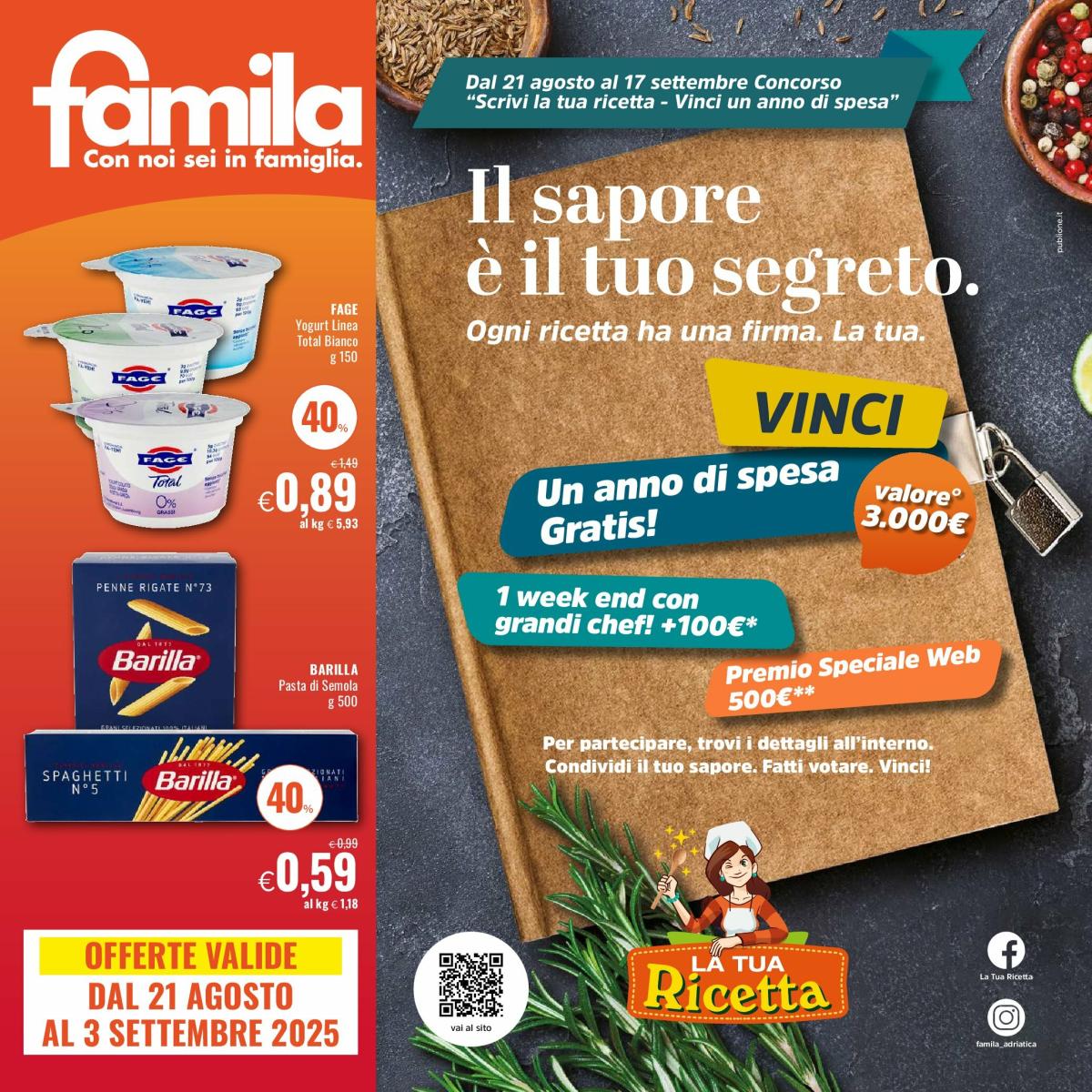 Volantino Famila valido dal 21/08 al 03/09