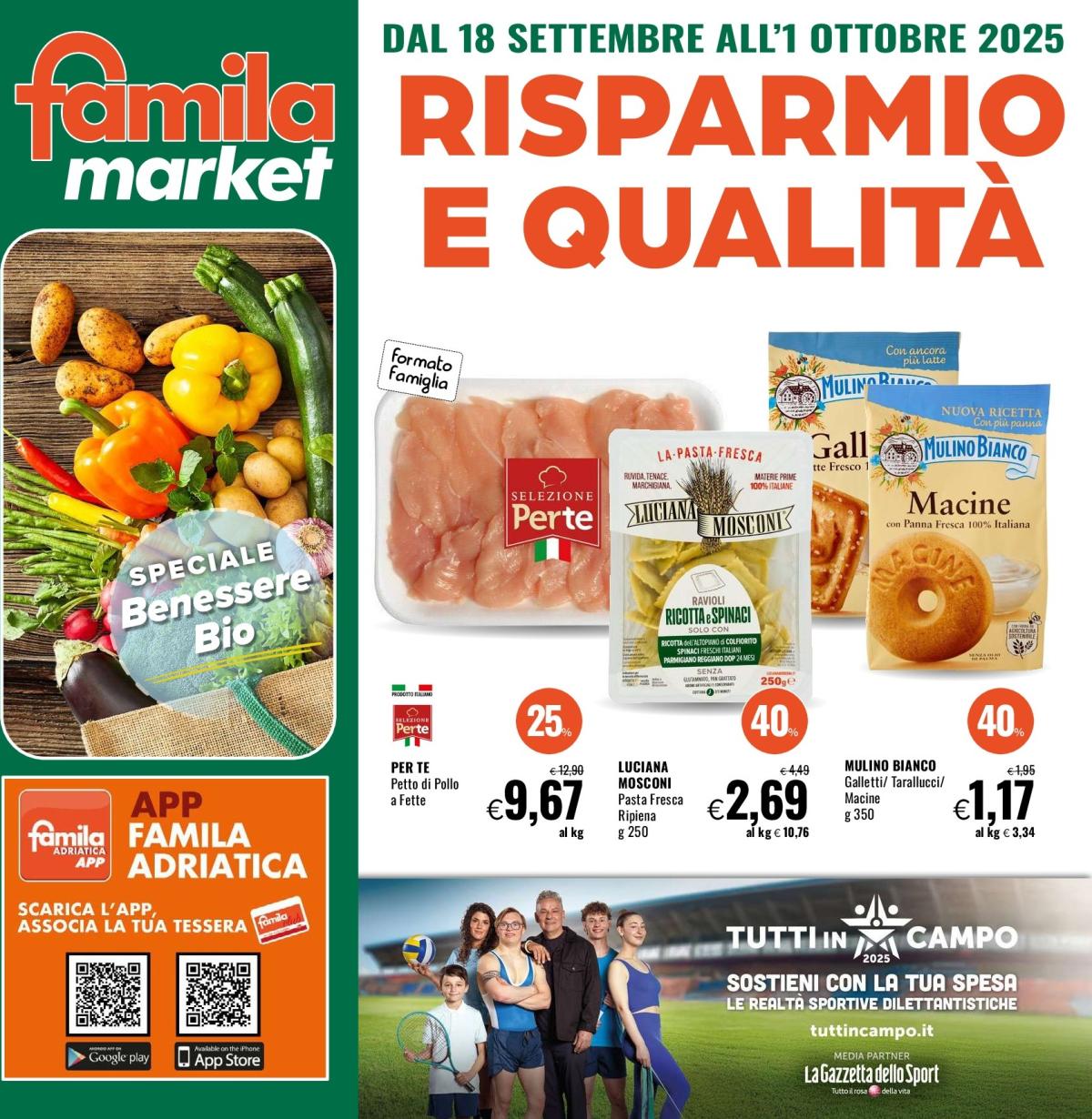 Volantino Famila market valido dal 18/09 al 01/10