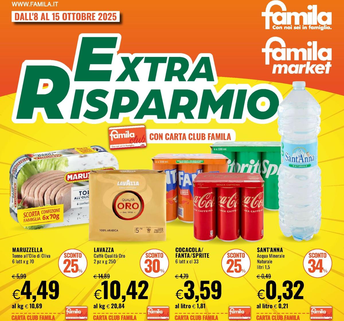 Volantino Famila - Extra Risparmio valido dal 08/10 al 15/10