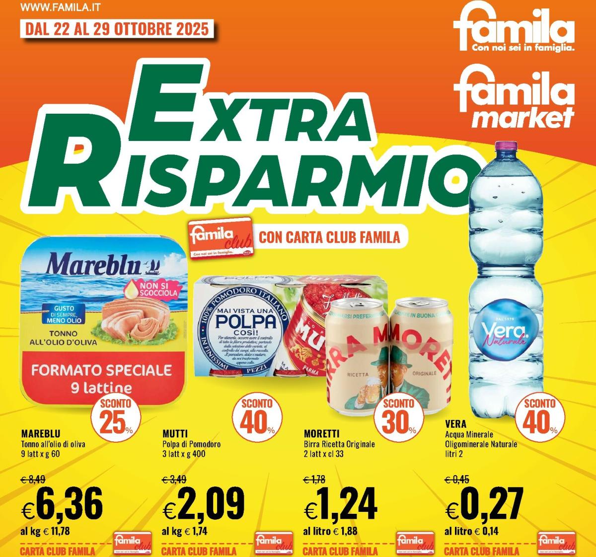 Volantino Famila - Extra Risparmio valido dal 22/10 al 29/10