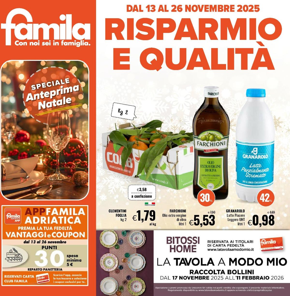 Volantino Famila valido dal 13/11 al 26/11