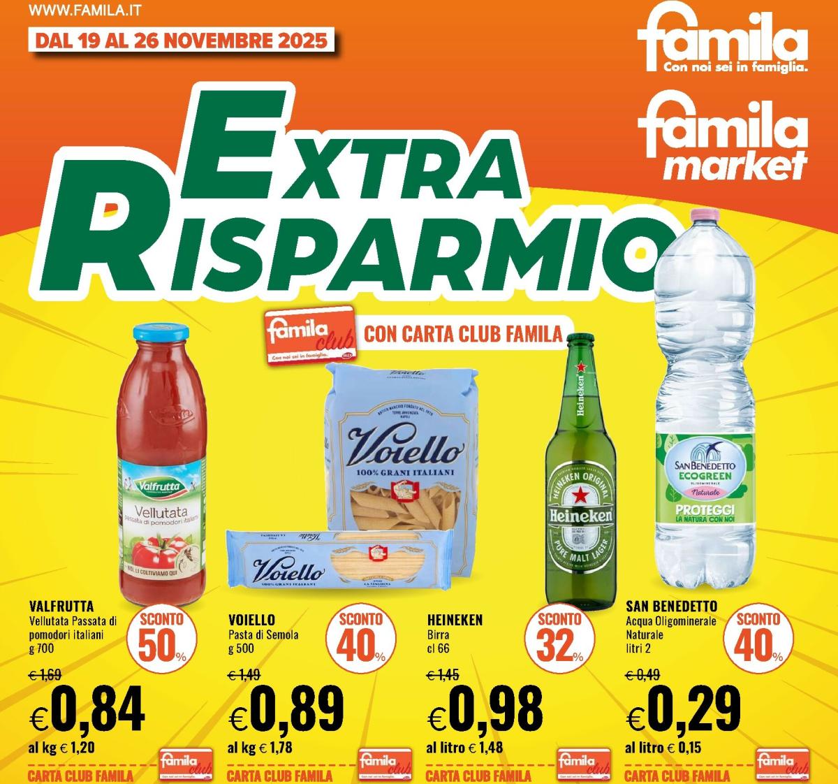 Volantino Famila - Extra Risparmio valido dal 19/11 al 26/11