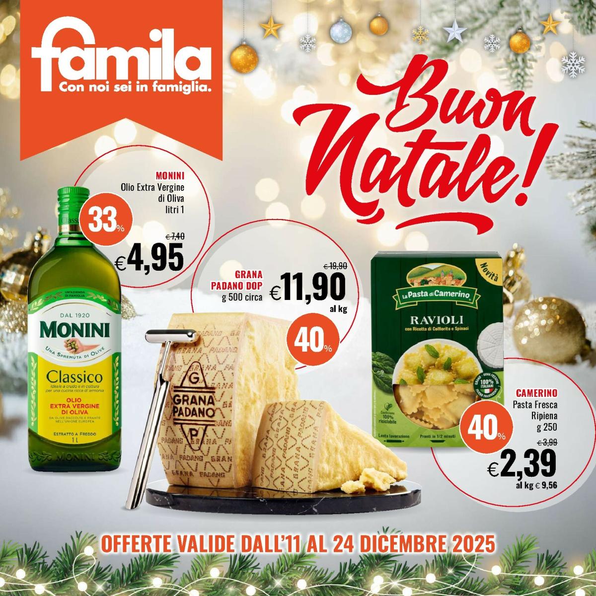 Volantino Famila valido dal 11/12 al 24/12