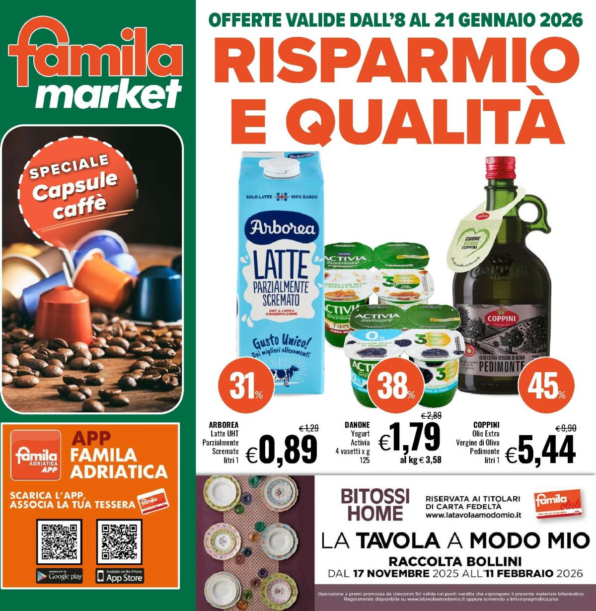Volantino Famila market valido dal 08/01 al 21/01