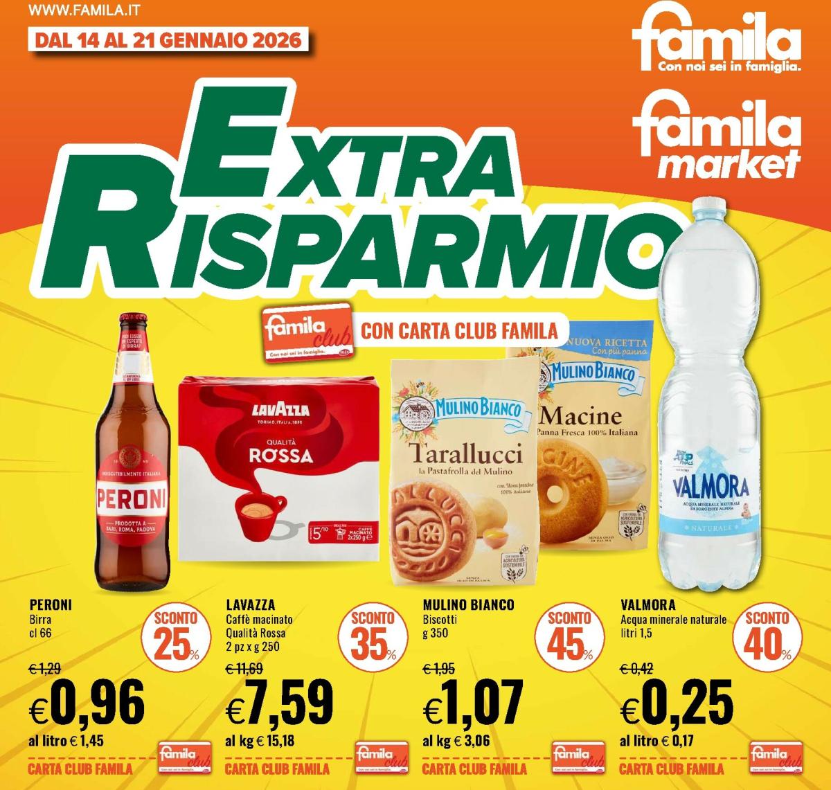 Volantino Famila - Extra Risparmio valido dal 14/01 al 21/01