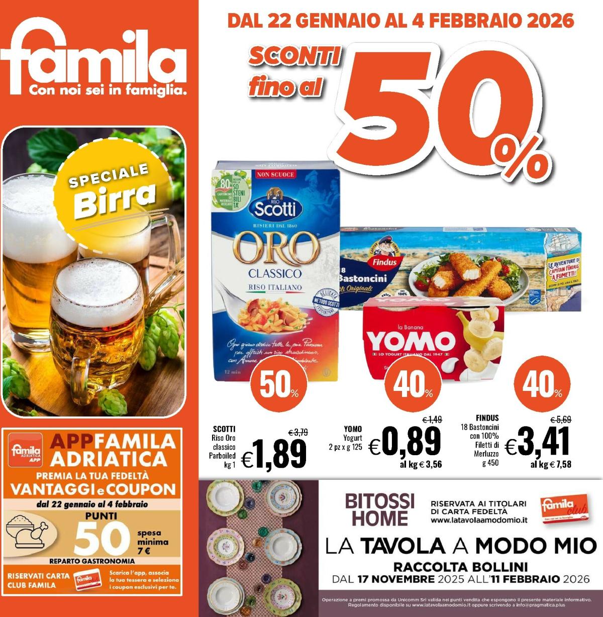Volantino Famila valido dal 22/01 al 04/02