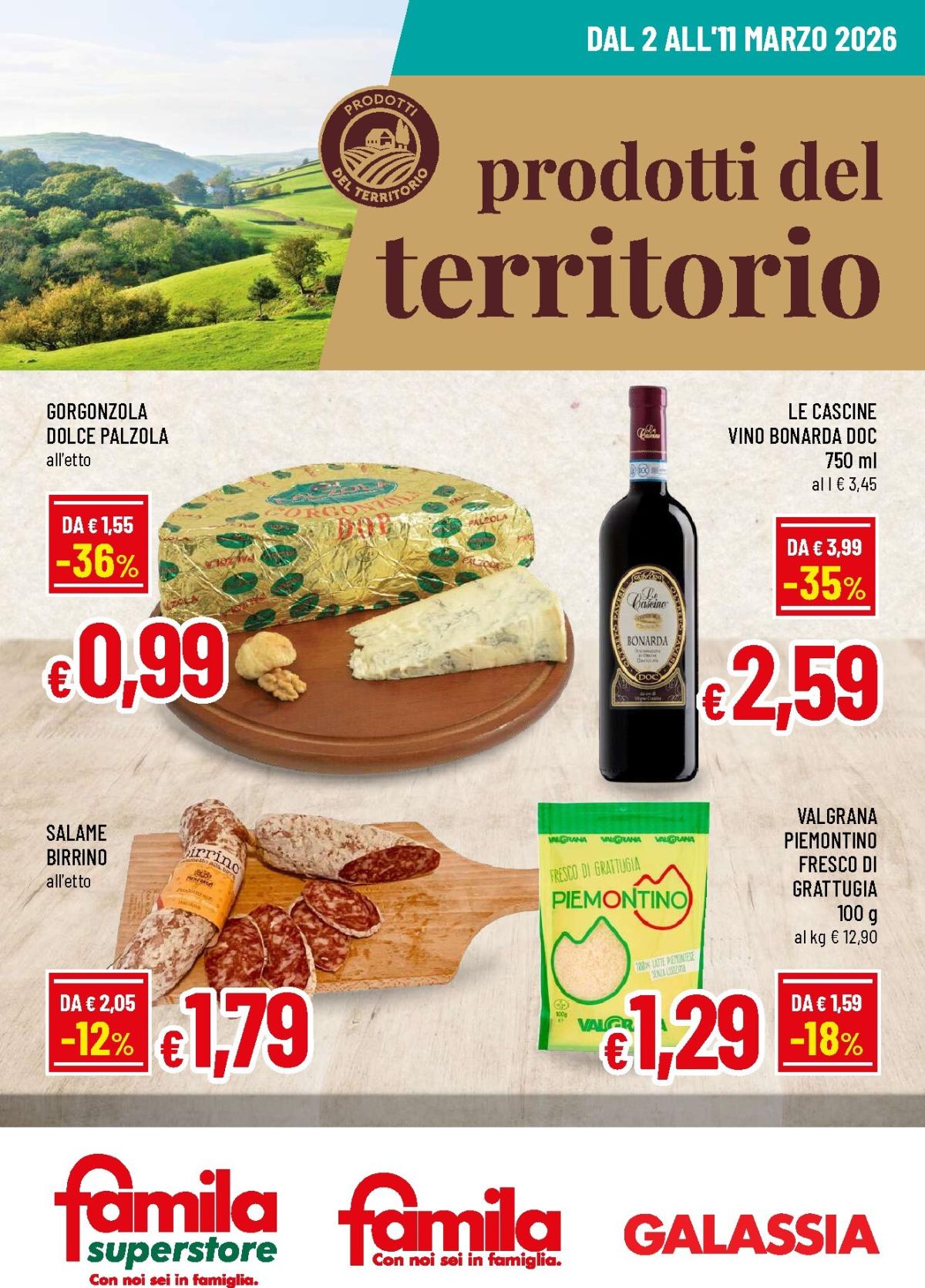 Volantino Famila - Prodotti del territorio valido dal 02/03/2026 al 11/03/2026