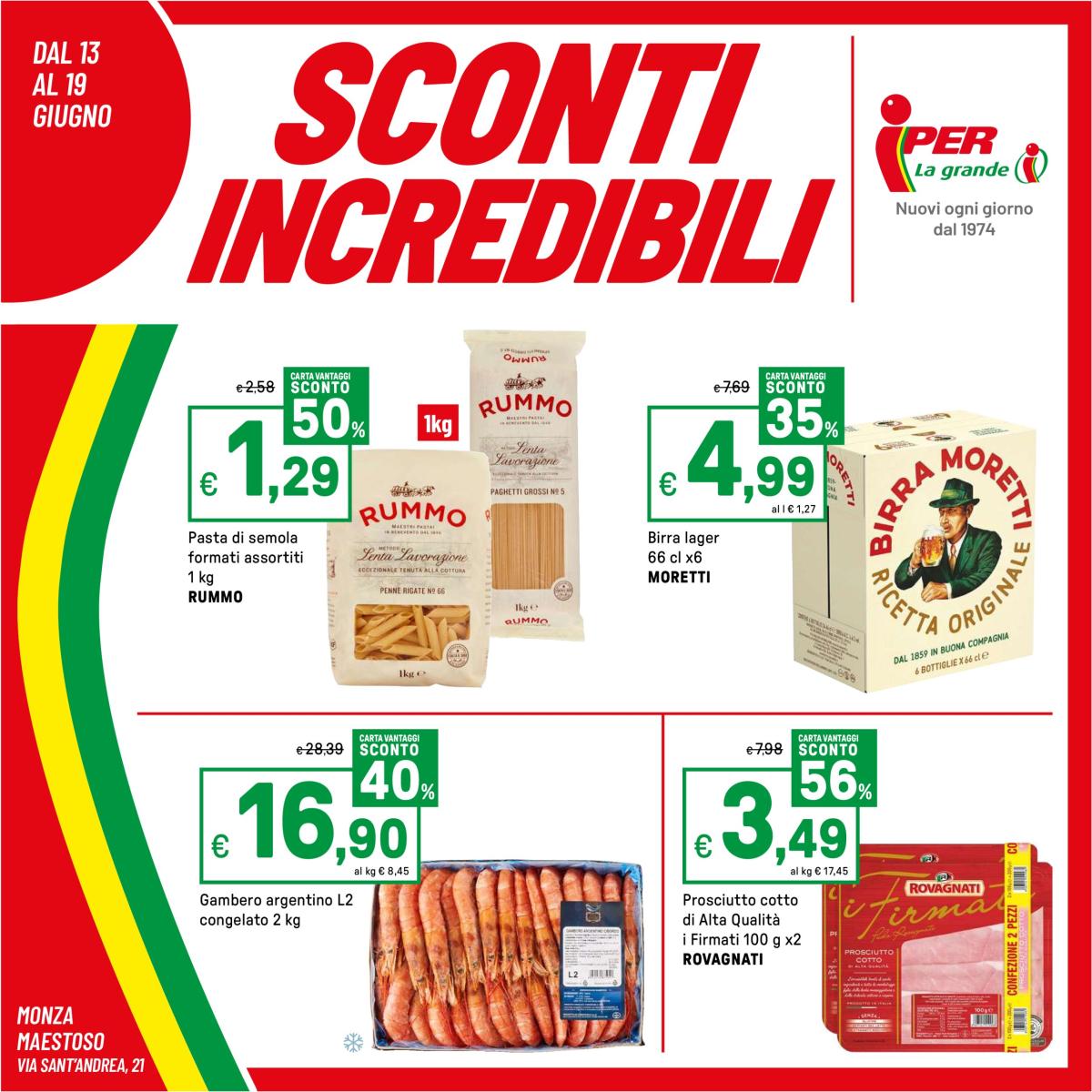 Volantino Iper valido dal 13/06 al 19/06