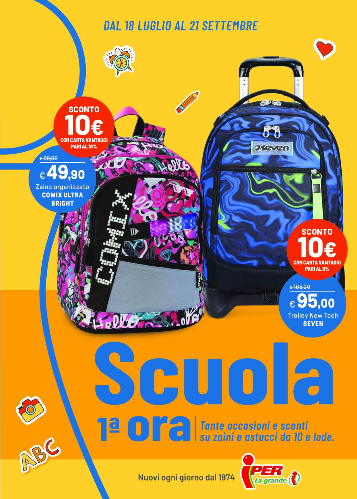 Volantino Iper - Scuola valido dal 18/07 al 21/09