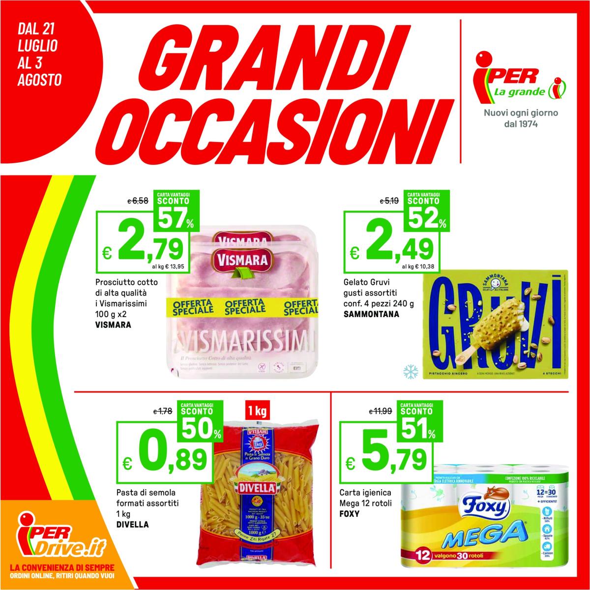 Volantino Iper valido dal 21/07 al 03/08