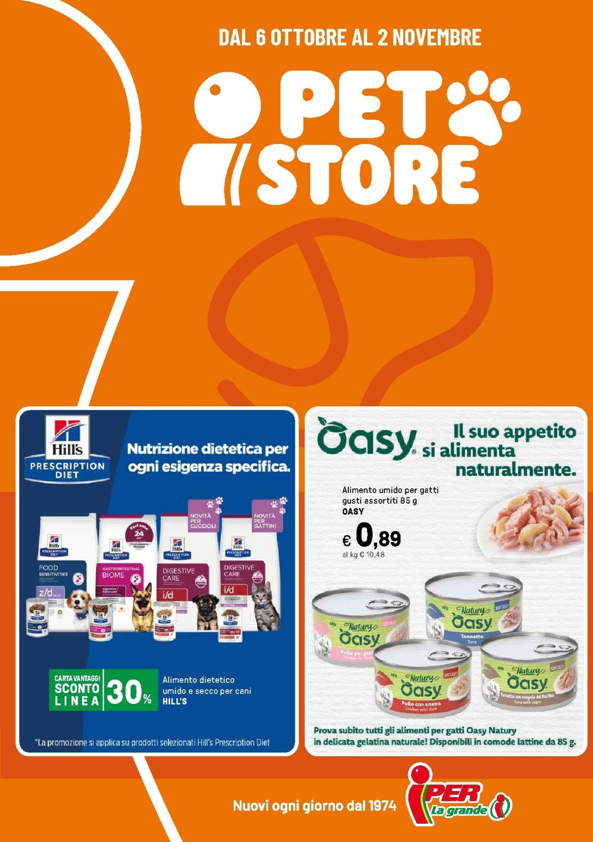 Volantino Iper - Pet Store valido dal 06/10 al 02/11
