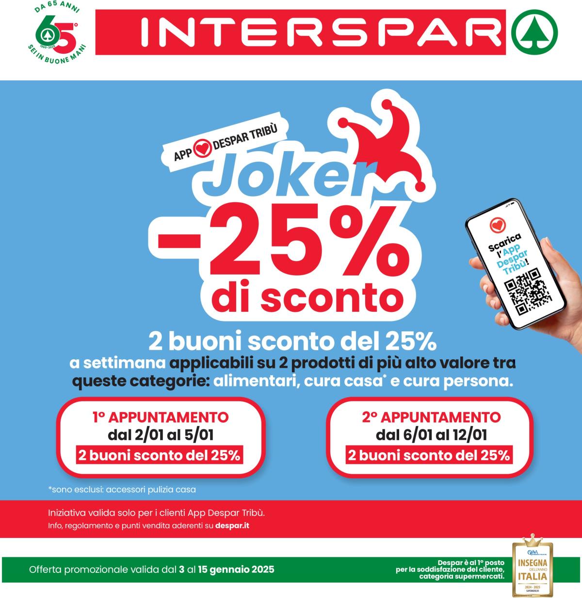 Volantino INTERSPAR valido dal 03/01 al 15/01