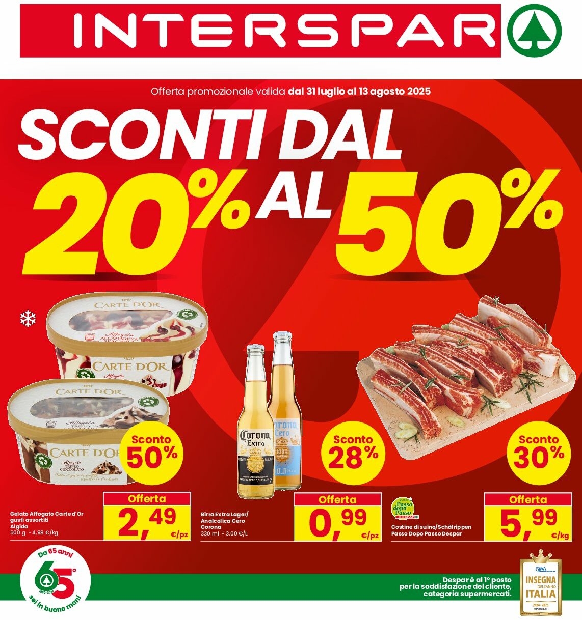 Volantino INTERSPAR valido dal 31/07 al 13/08