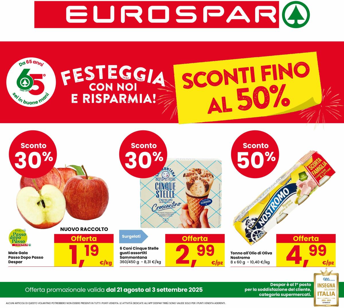 Volantino Eurospar valido dal 21/08 al 03/09