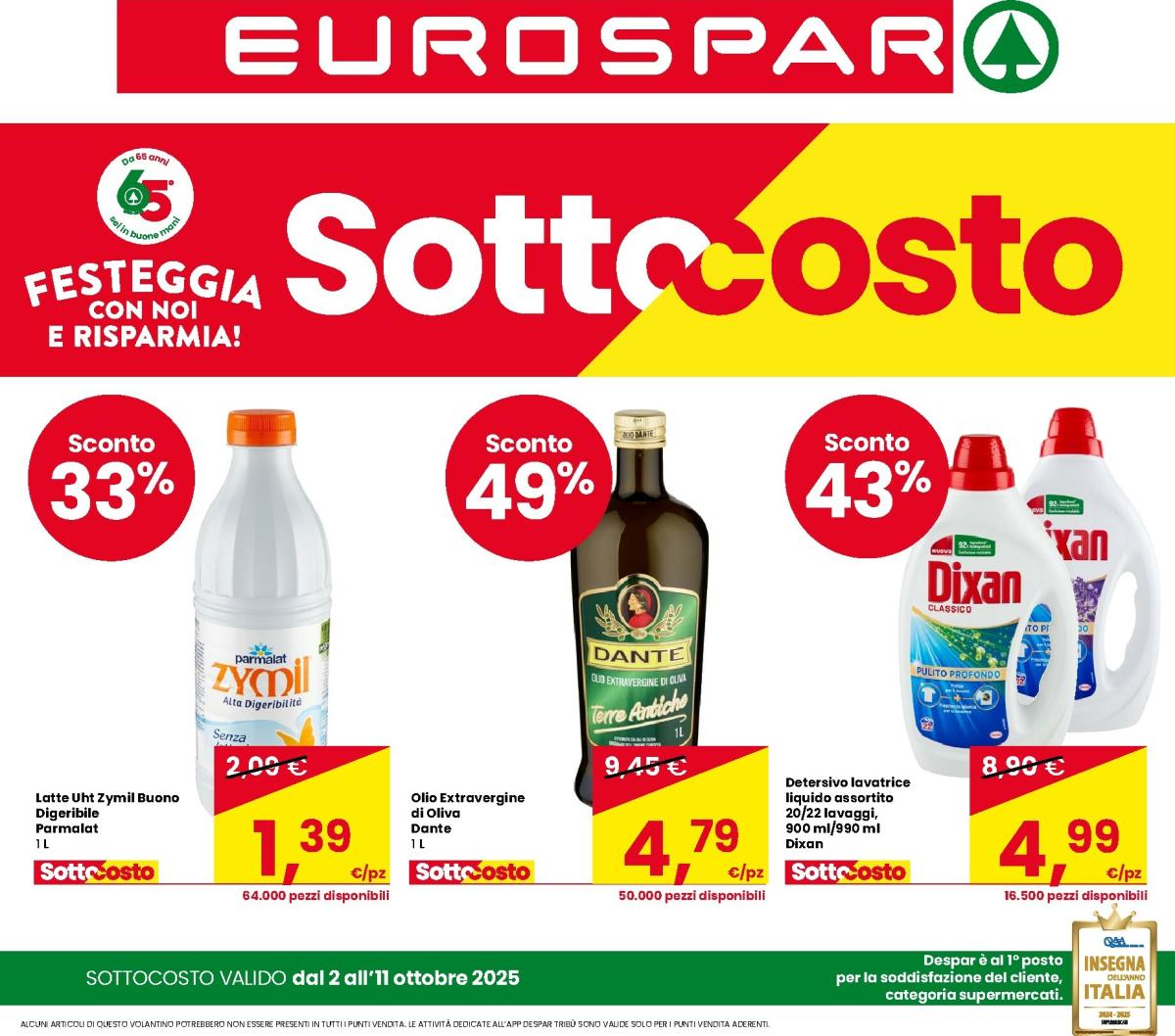 Volantino Eurospar valido dal 02/10 al 11/10