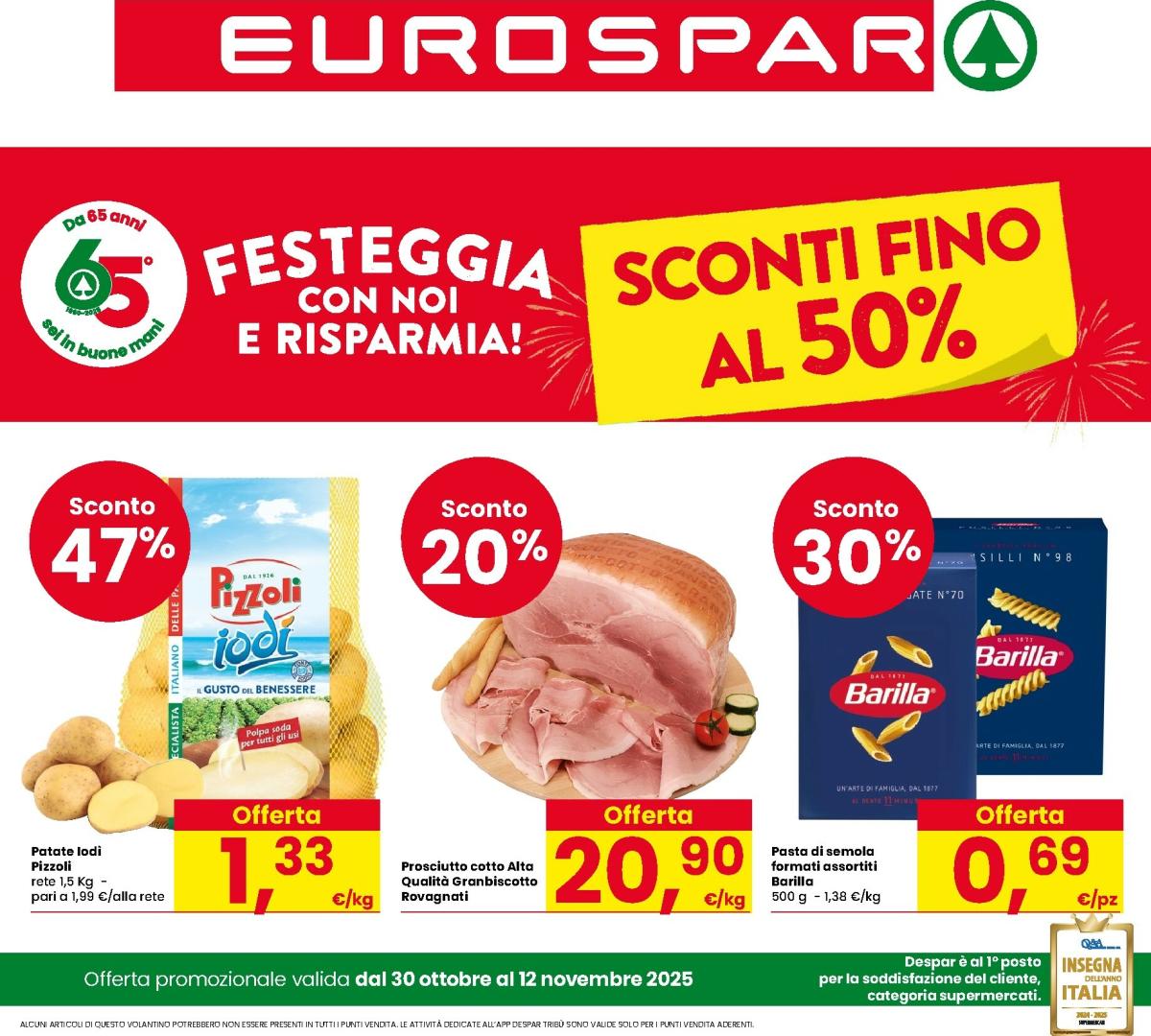 Volantino Eurospar valido dal 30/10 al 12/11