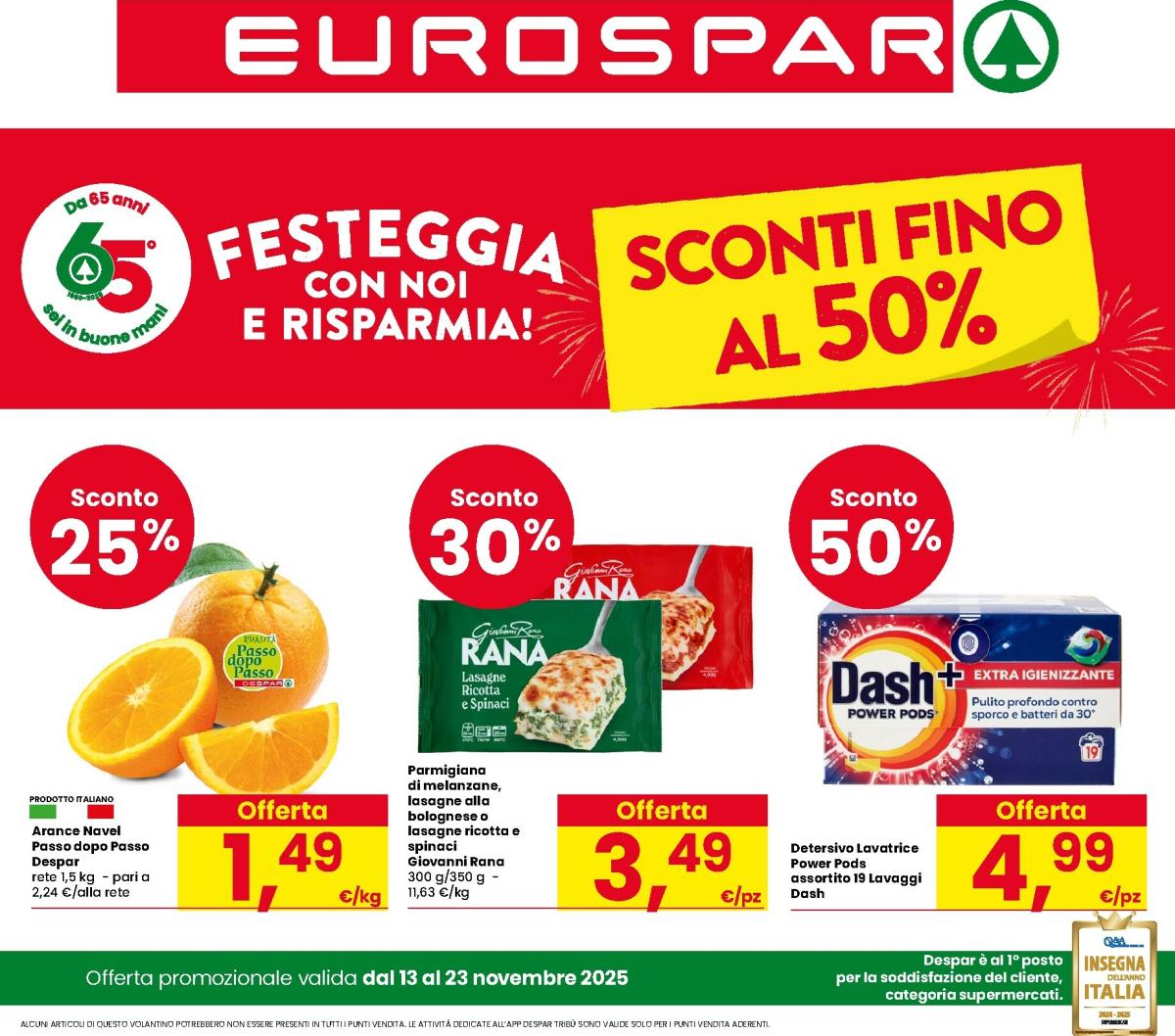 Volantino Eurospar valido dal 13/11 al 23/11